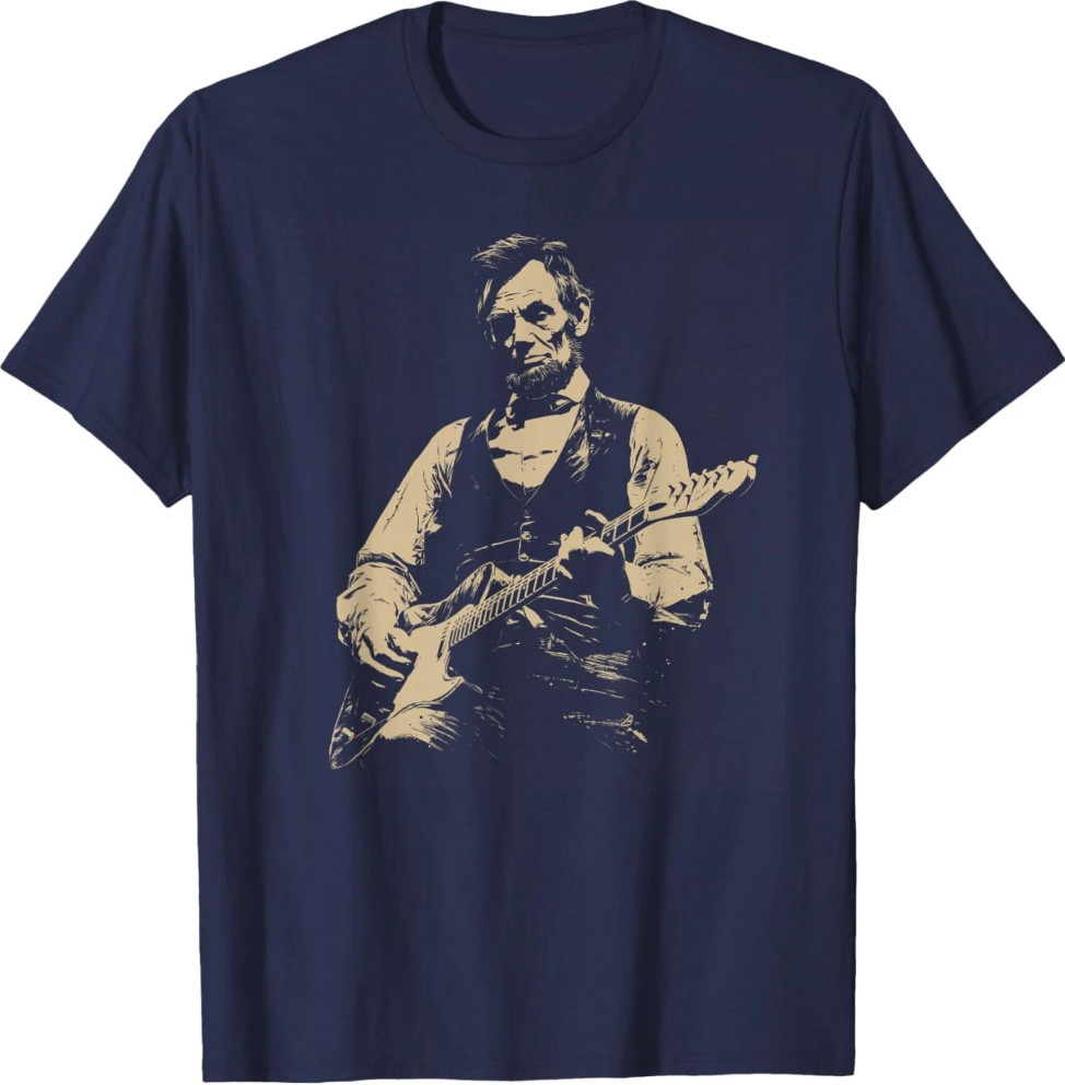Abraham Lincoln Abe Lincoln Playing Guitar Retro Vintage Unisex T-Shirt