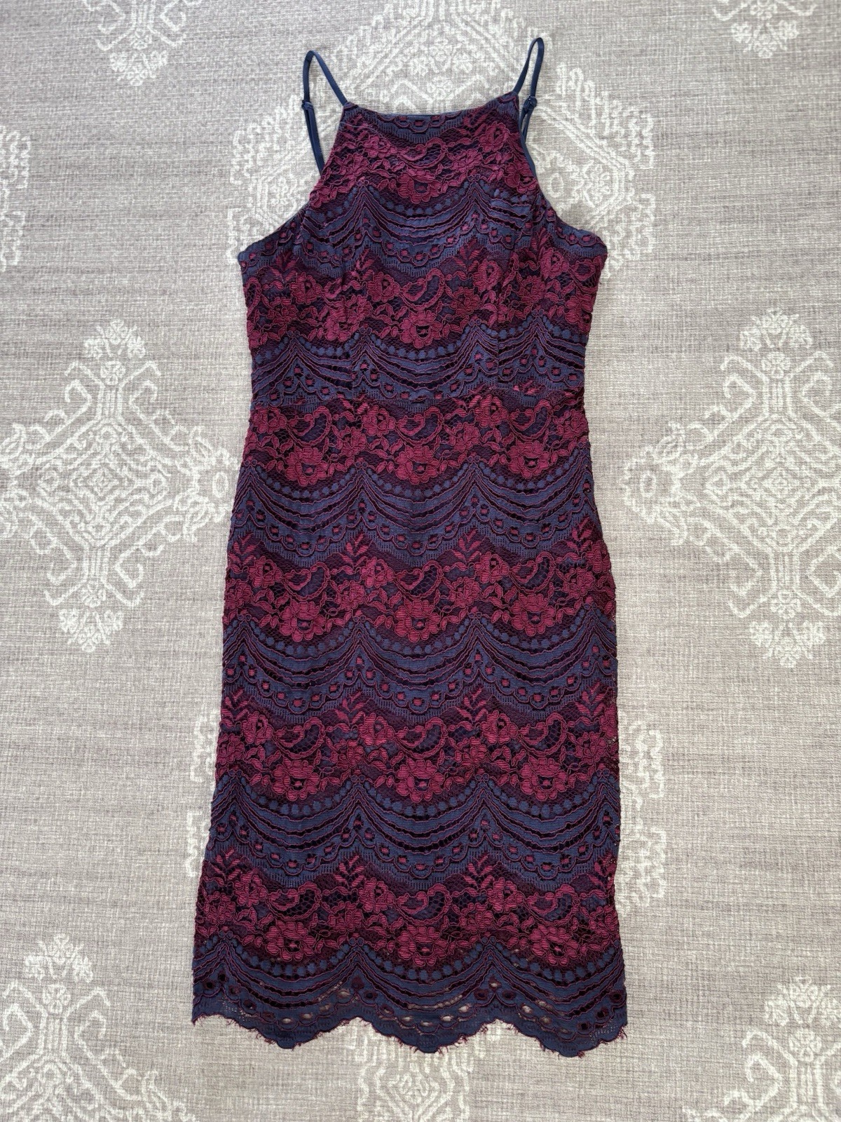 New Look Art Deco 1920s/30s Style Lacey Strappy Party Dress (Pink/Navy) 10 New Look Art Deco 1920s/30s Style Lacey Strappy Party Dress (Pink/Navy) 10