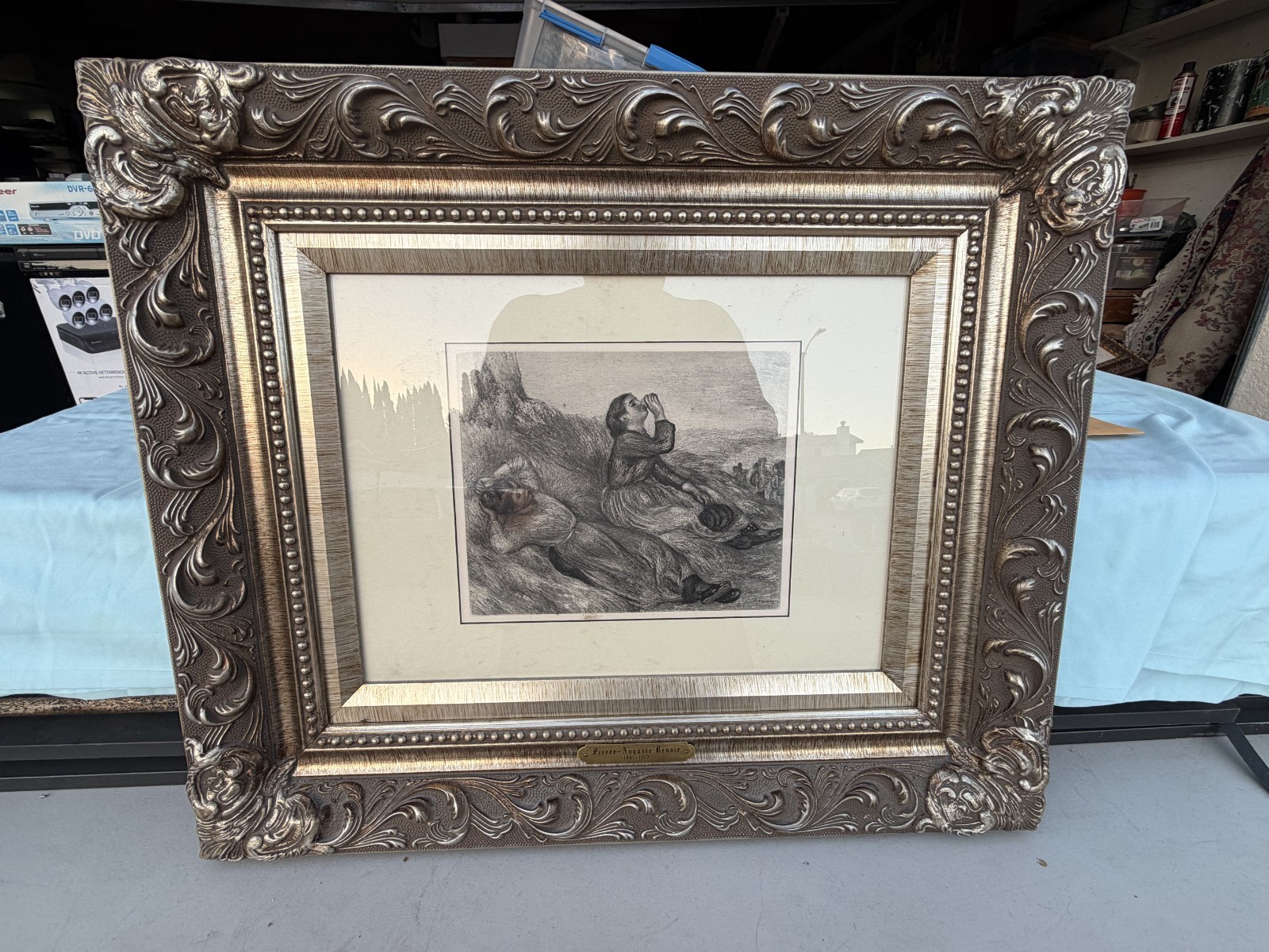 La Fenaison, Renoir, 1919 with certificate of authenticity and auction receipt