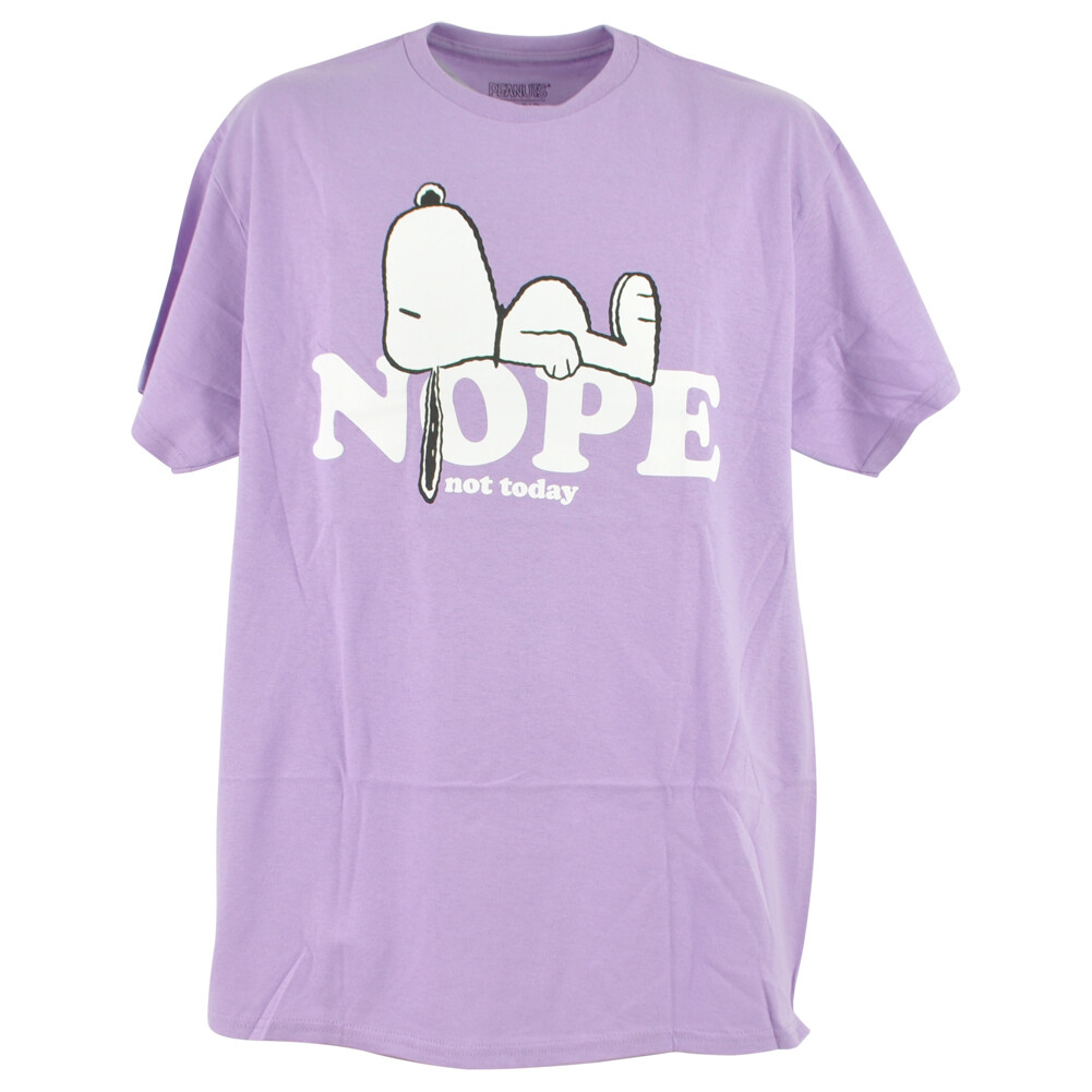 Peanuts Hybrid Snoopy Nope Not Today Purple Crew Neck Adults Tshirt Tee Peanuts Hybrid Snoopy Nope Not Today Purple Crew Neck Adults Tshirt Tee