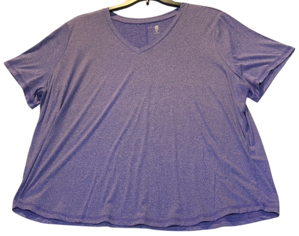 Ideology Womens Plus Size 3X V-Neck Performance Top In Blazing Purple Rapidry