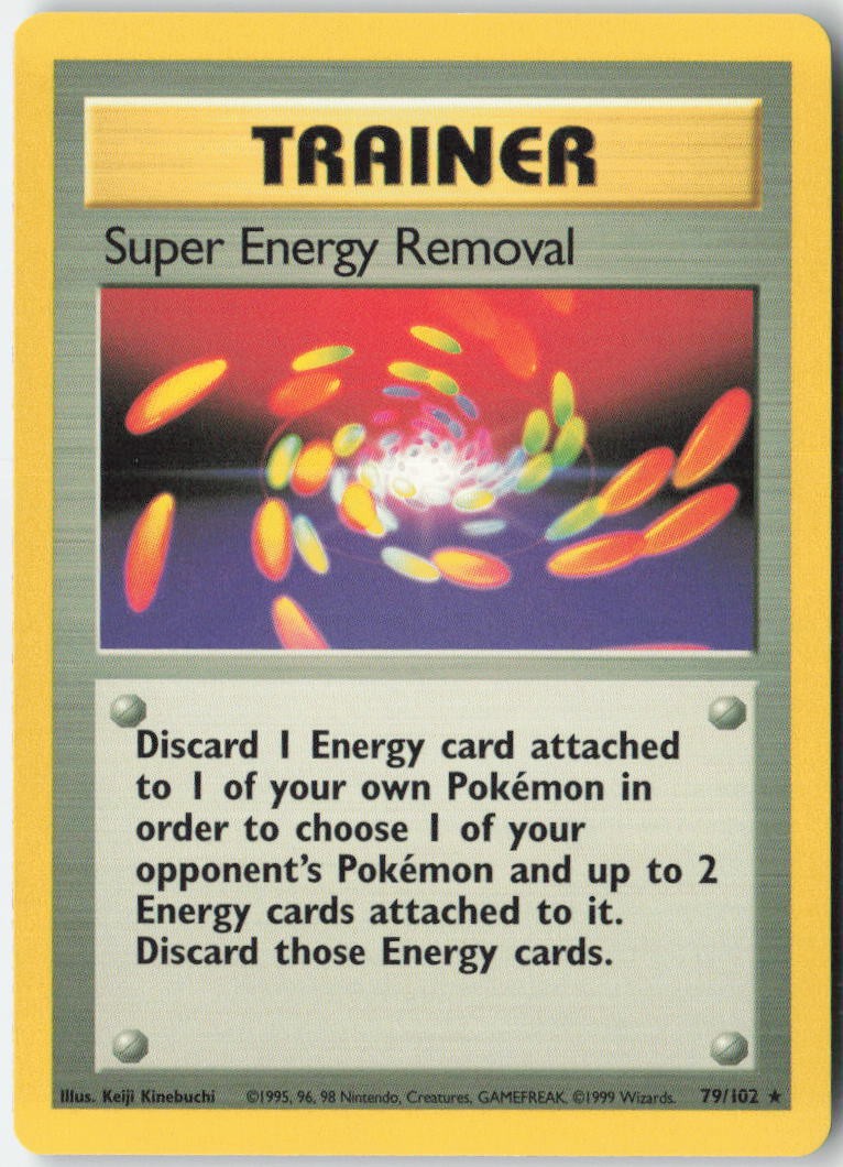 Super Energy Removal 79/102 Rare Base Set Unlimited Pokemon Moderately Played