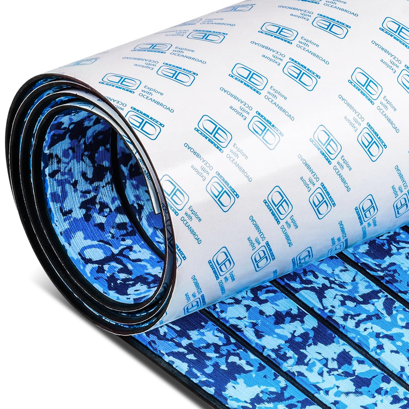 Oceanbroad Self-Adhesive Camouflage Boat Flooring Sheet 96X16.8 Faux Teak Eva Oceanbroad Self-Adhesive Camouflage Boat Flooring Sheet 96X16.8 Faux Teak Eva