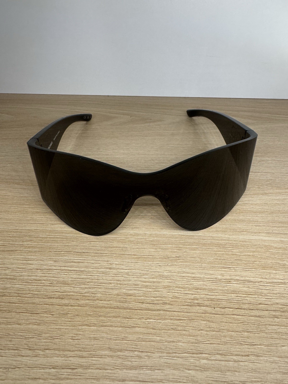 Balenciaga BB0122S 004 Shield Sunglasses Black Visor Made In Japan BB Logo