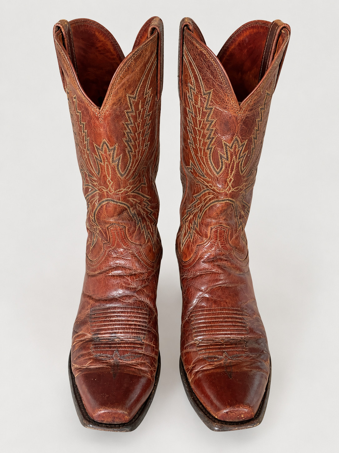 Lucchese 1883 Men\'s Mad Dog Dark Brown Goat Leather Boots Size 8.5D French Toe