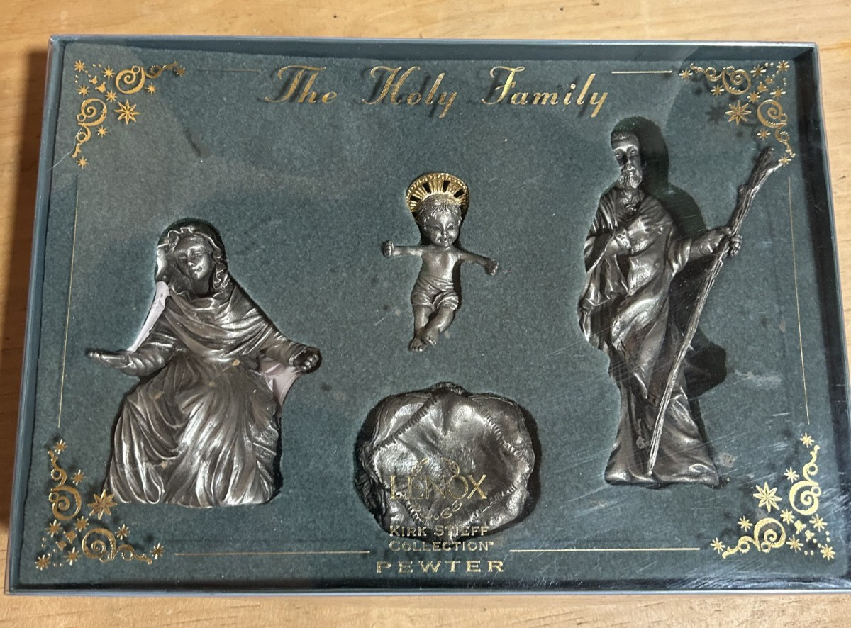 LENOX The Holy Family Kirk Stieff Collection Pewter 4pc Nativity Set USA Made LENOX The Holy Family Kirk Stieff Collection Pewter 4pc Nativity Set USA Made