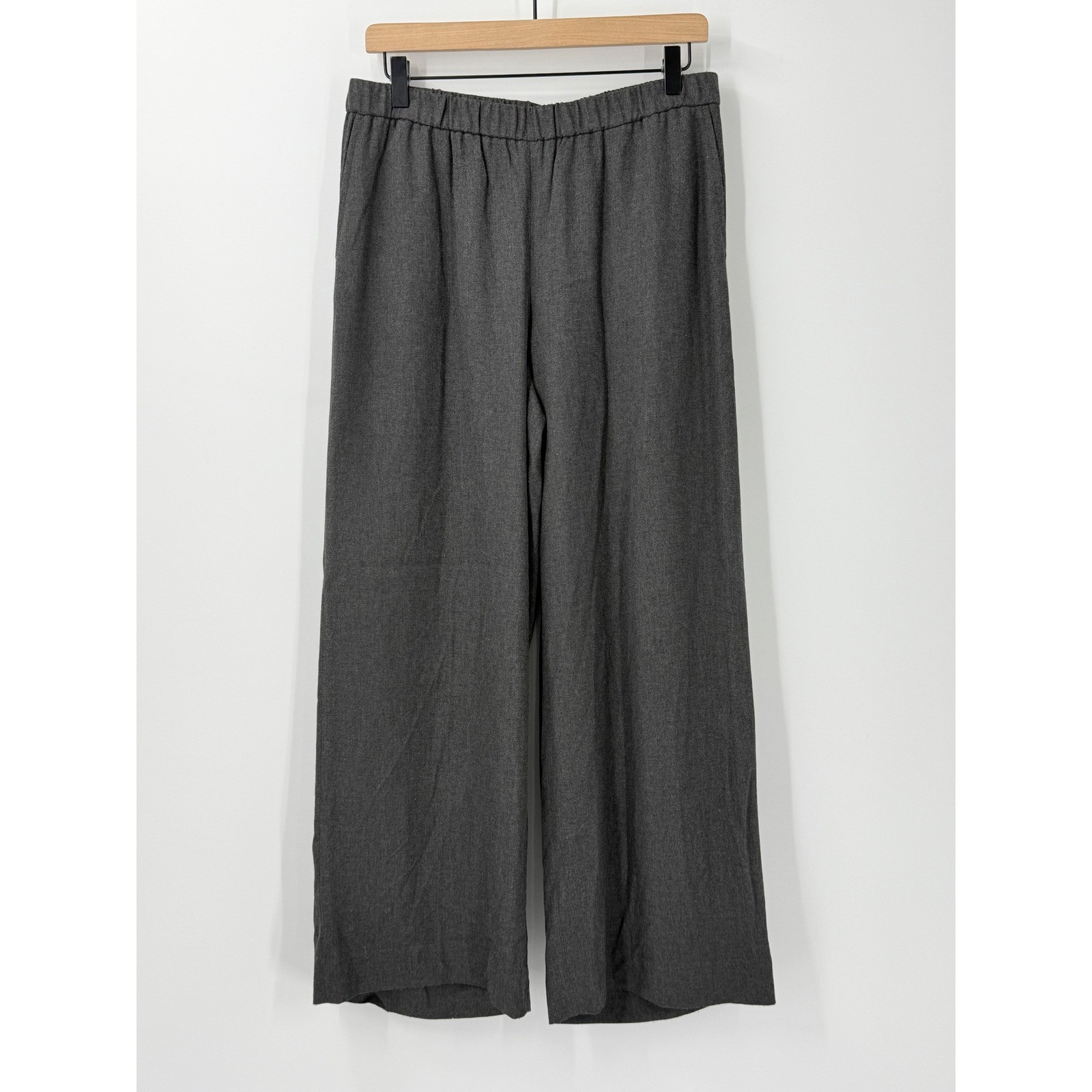 Pure J Jill Wide Leg Pants Womens sz S Gray Office Pull On Comfort elastic waist