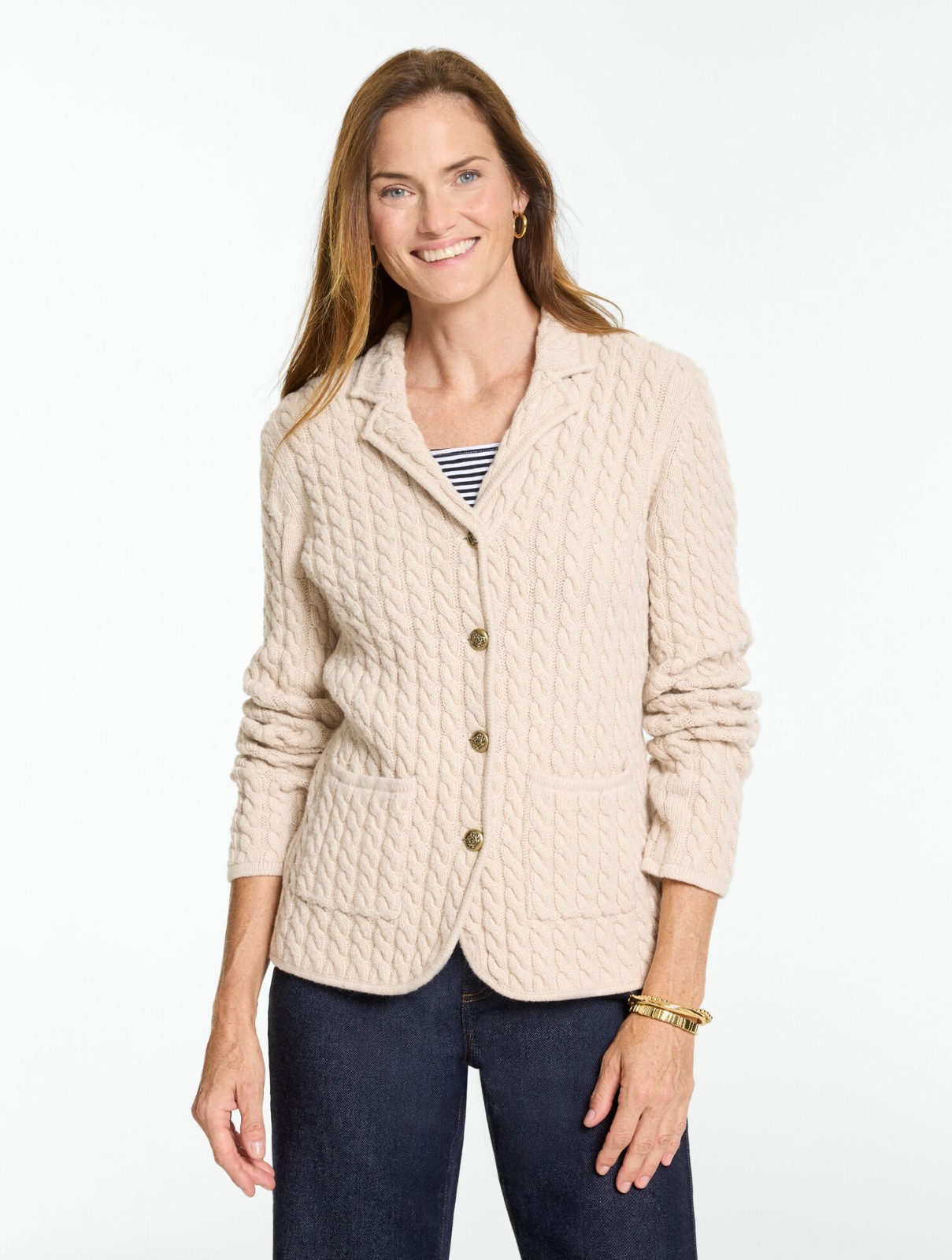 Cable Knit Blazer at Talbots, NWT $169, color APPOLOOSA, all size