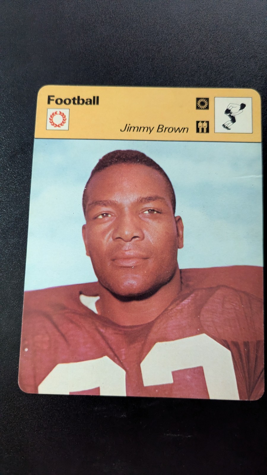 1977 Sportscaster Jim Brown Football Card Editions Rencontre *Crease 1977 Sportscaster Jim Brown Football Card Editions Rencontre *Crease