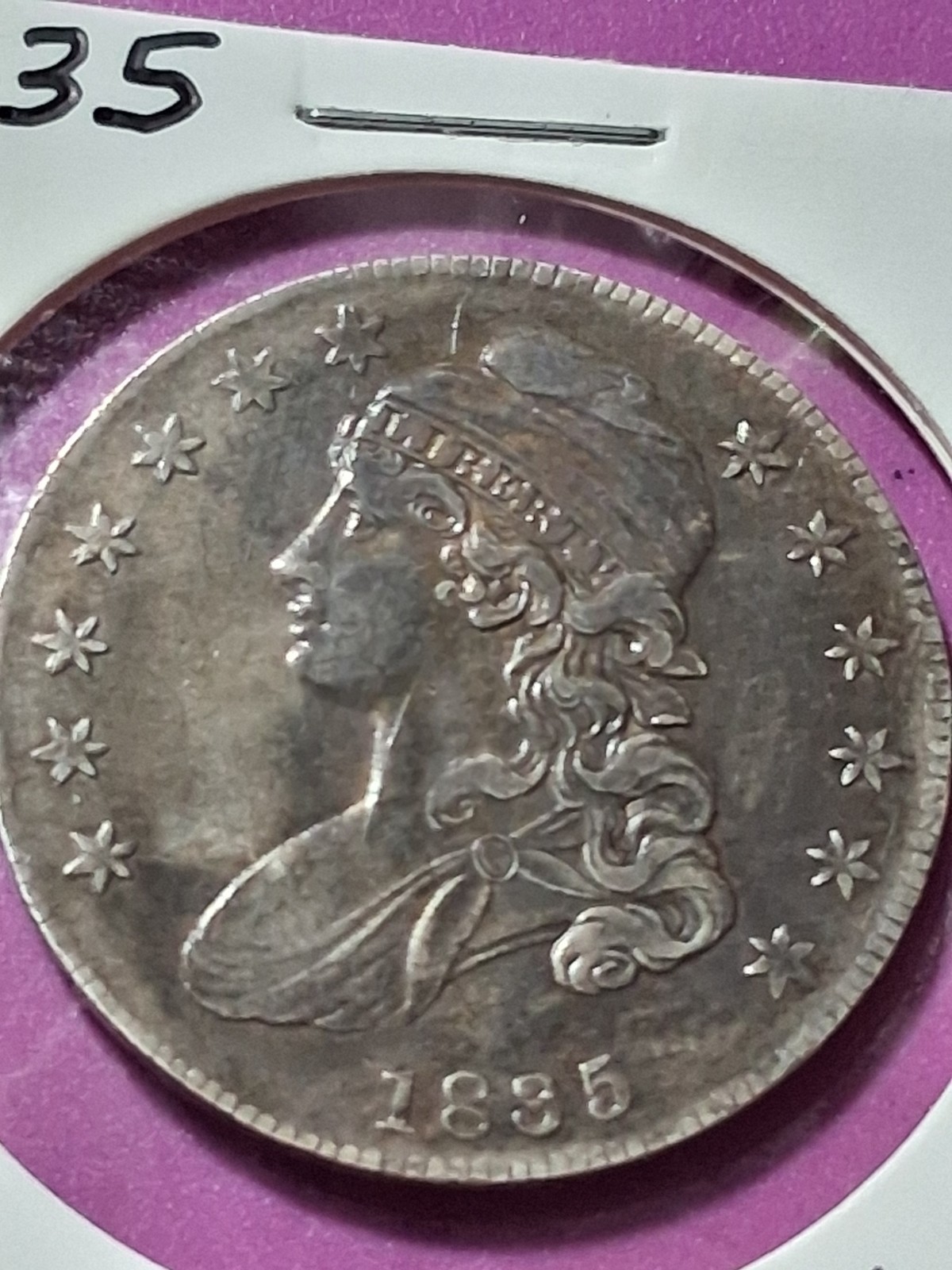 1835 CAPPED BUST HALF DOLLAR. XF/ AU CONDITION. NO PROBLEM COIN 1835 CAPPED BUST HALF DOLLAR. XF/ AU CONDITION. NO PROBLEM COIN