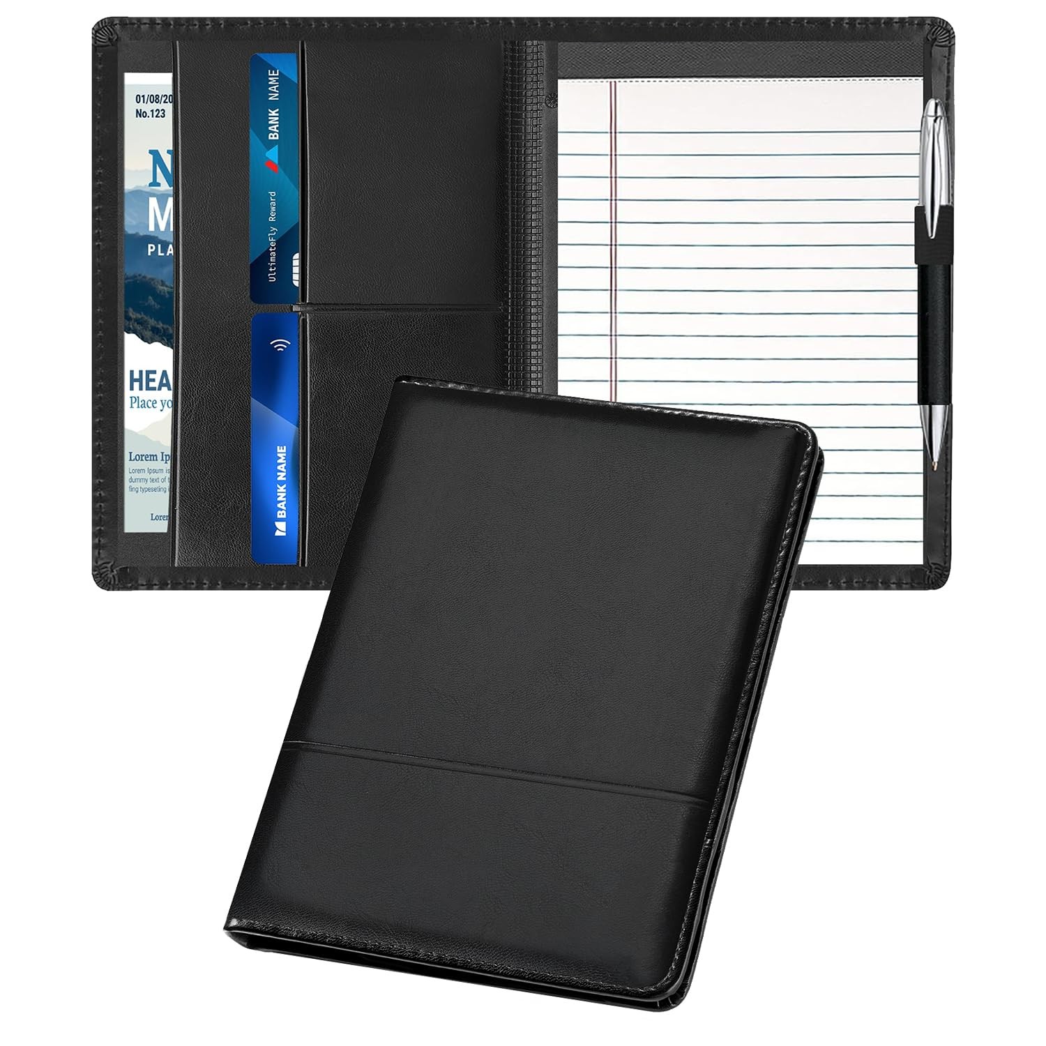 Carpeta de Padfolio/Portfolio, Mini Padfolio Carpeta de escritura, 5 x 8