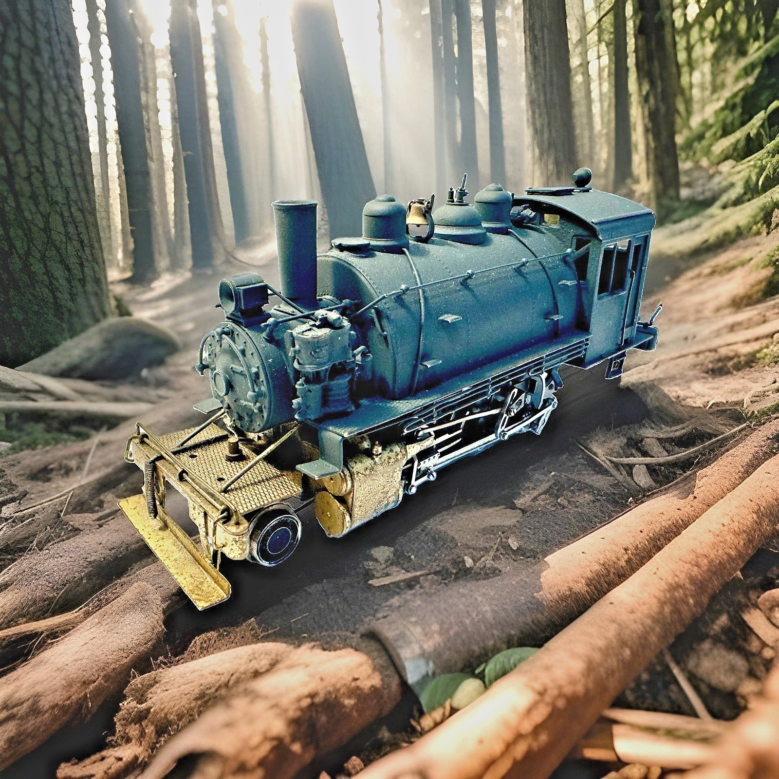 HO BRASS N.W.S.L. 2-6-2T LOGGING TANK LOCOMOTIVE PAINTED VINTAGE RARE