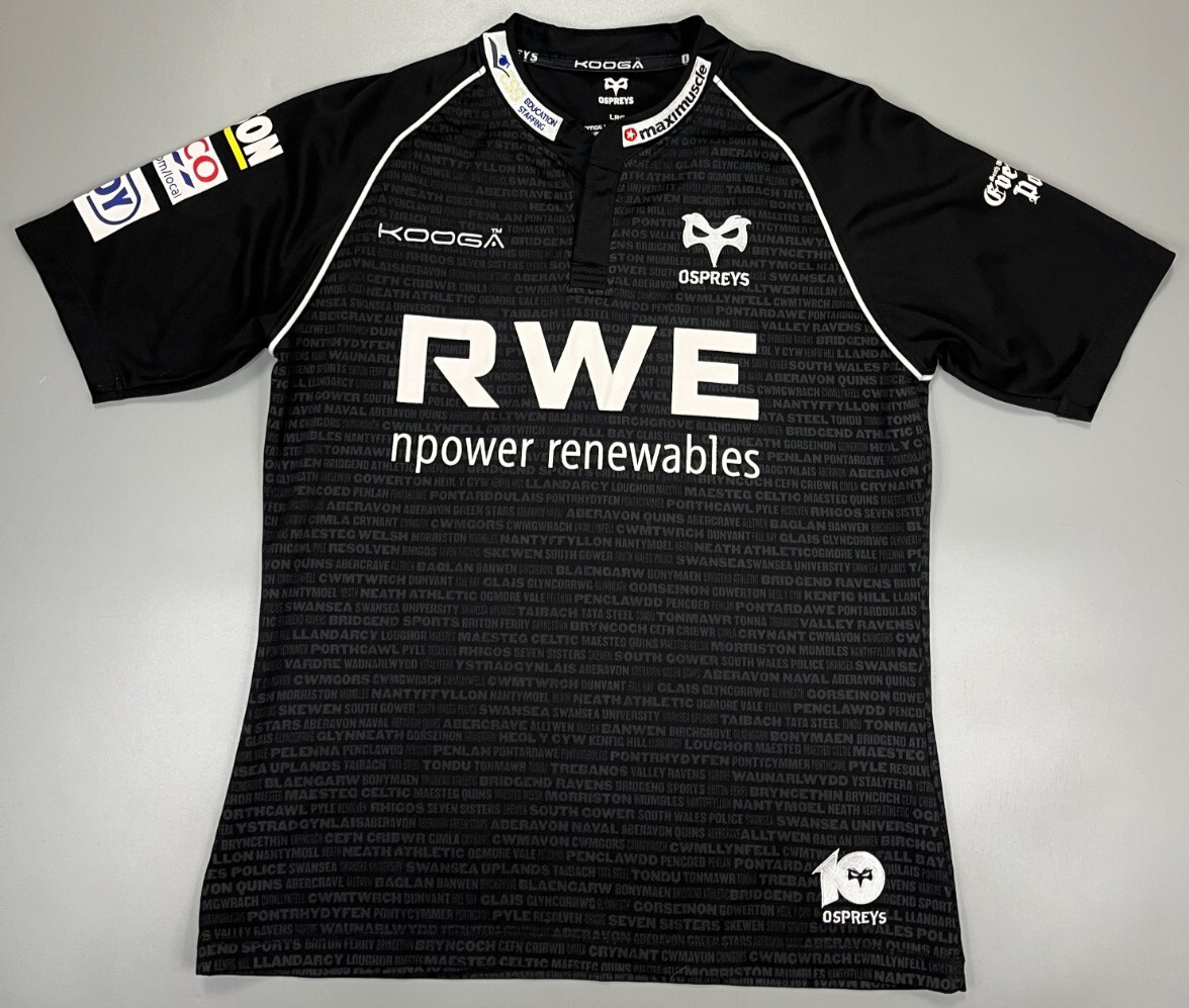 Ospreys Rugby Union Wales Kooga 2012/2013 Anniversary Jersey Shirt Kit Top Sz L