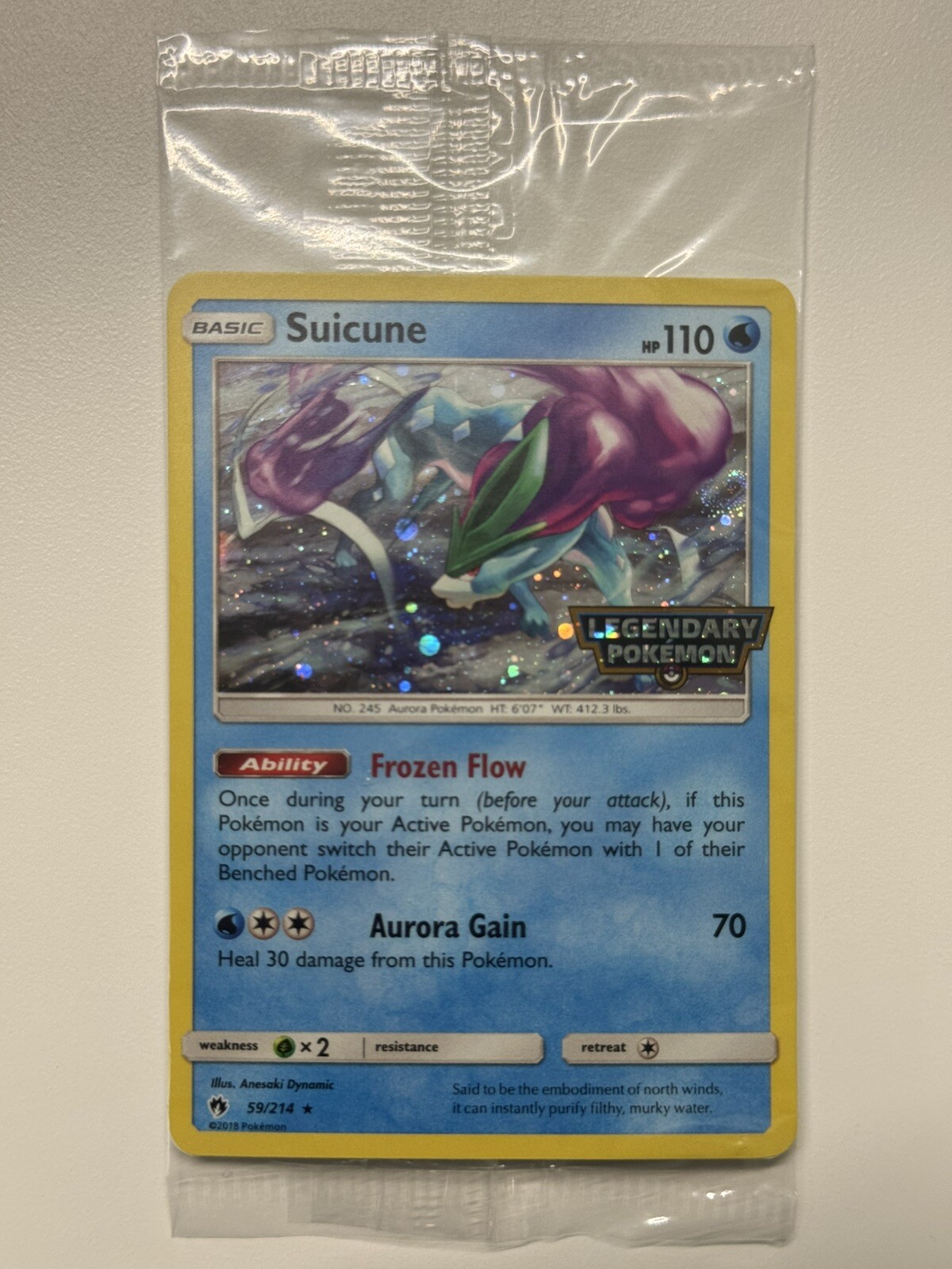 EU Exclusive Suicune 59/214 Lost Thunder Legendary Pokémon Stamped Promo SEALED