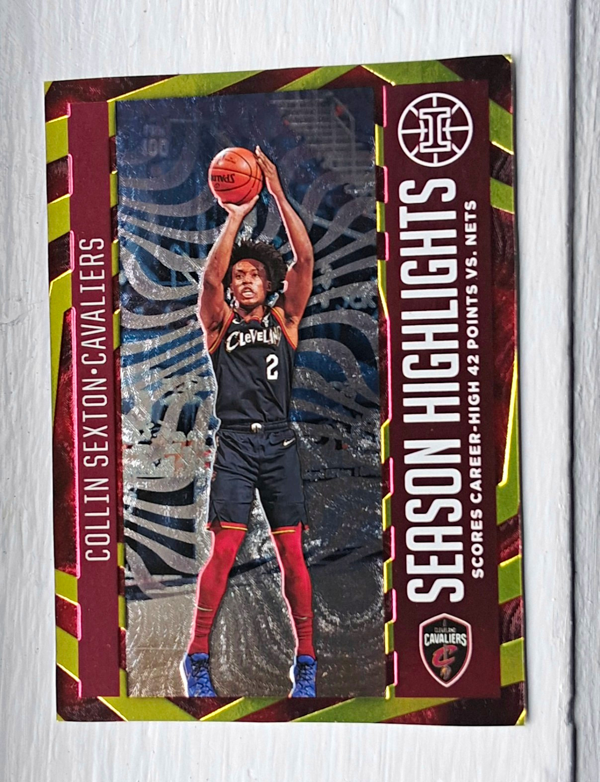 2021 Panini Illusions Collin Sexton- Asia Red & Yellow /25 Highlights Insert #6 2021 Panini Illusions Collin Sexton- Asia Red & Yellow /25 Highlights Insert #6