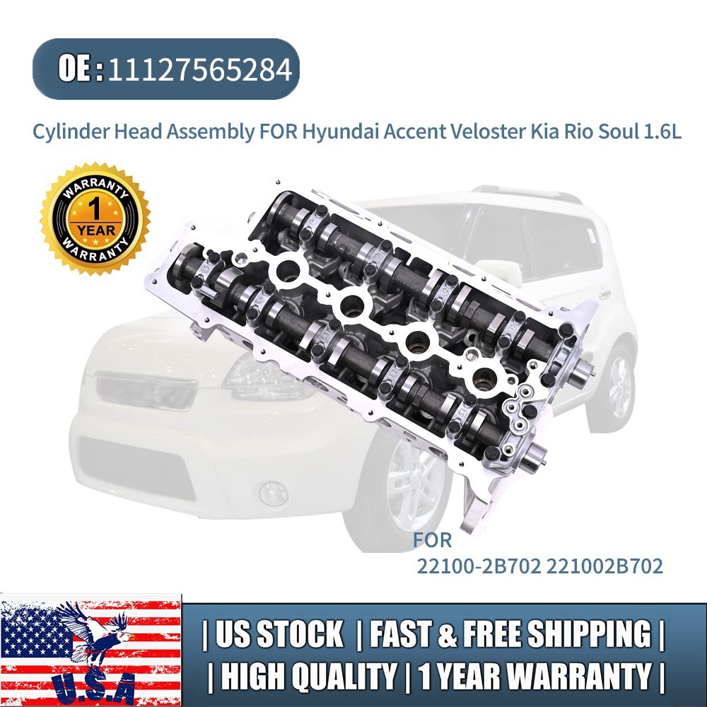 Engine Cylinder Head Assembly Fits 12-19 Hyundai Sonata Kia Soul 1.6L G4FD G4FJ