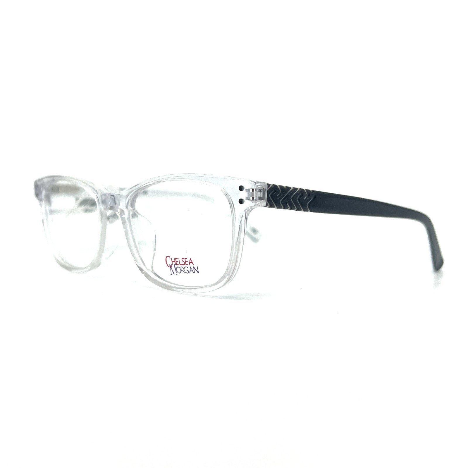 Chelsea Morgan CMM 8001 Crystal Kids Eyeglasses Frame Black Clear 46-15-130 mm
