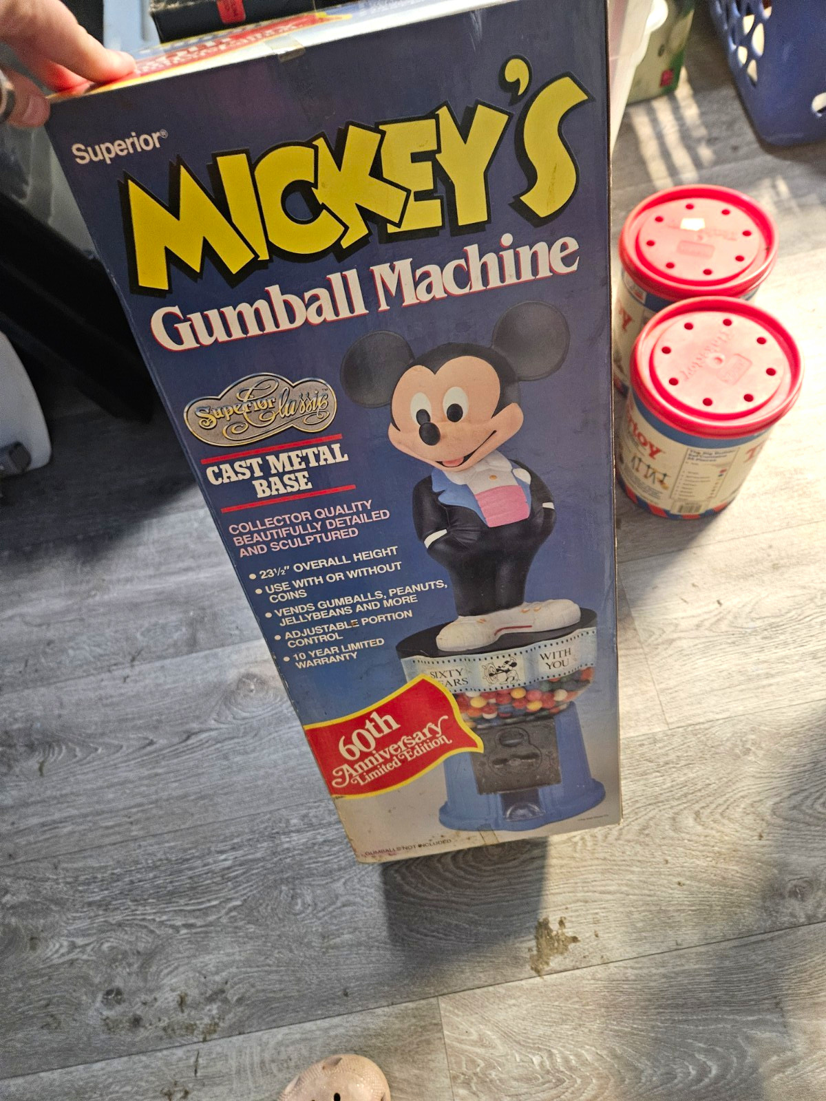 Vintage 1988 Disney Mickey Mouse 60th Anniversary Gumball Machine Superior NIB