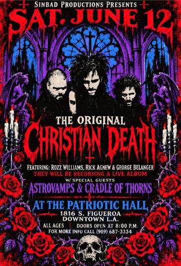 CHRISTIAN DEATH ASTROVAMPS Punk Rock Show Hardcore music Poster Print Flyer CHRISTIAN DEATH ASTROVAMPS Punk Rock Show Hardcore music Poster Print Flyer