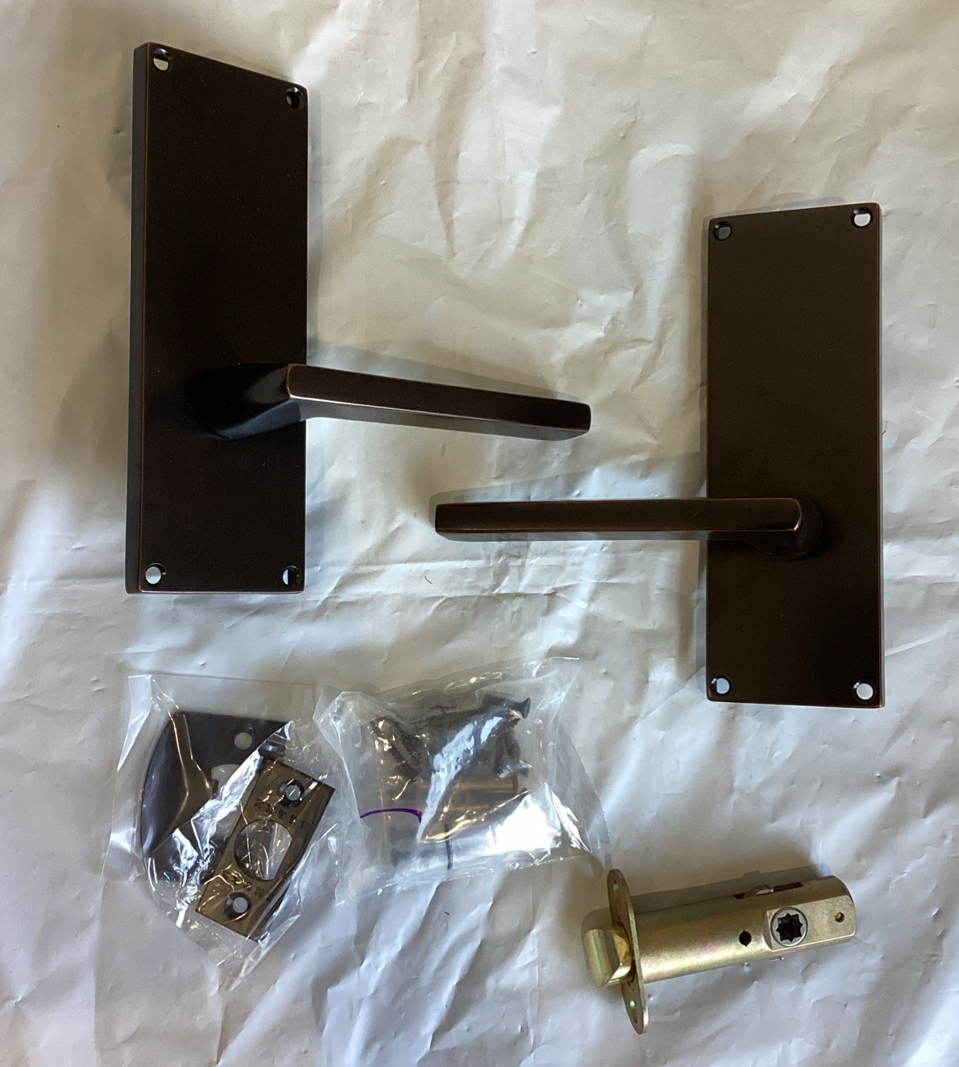 Emtek Sideplate Passage Locksets Non-Keyed 7” Oil Rubbed Bronze 8111HLOUS10B 