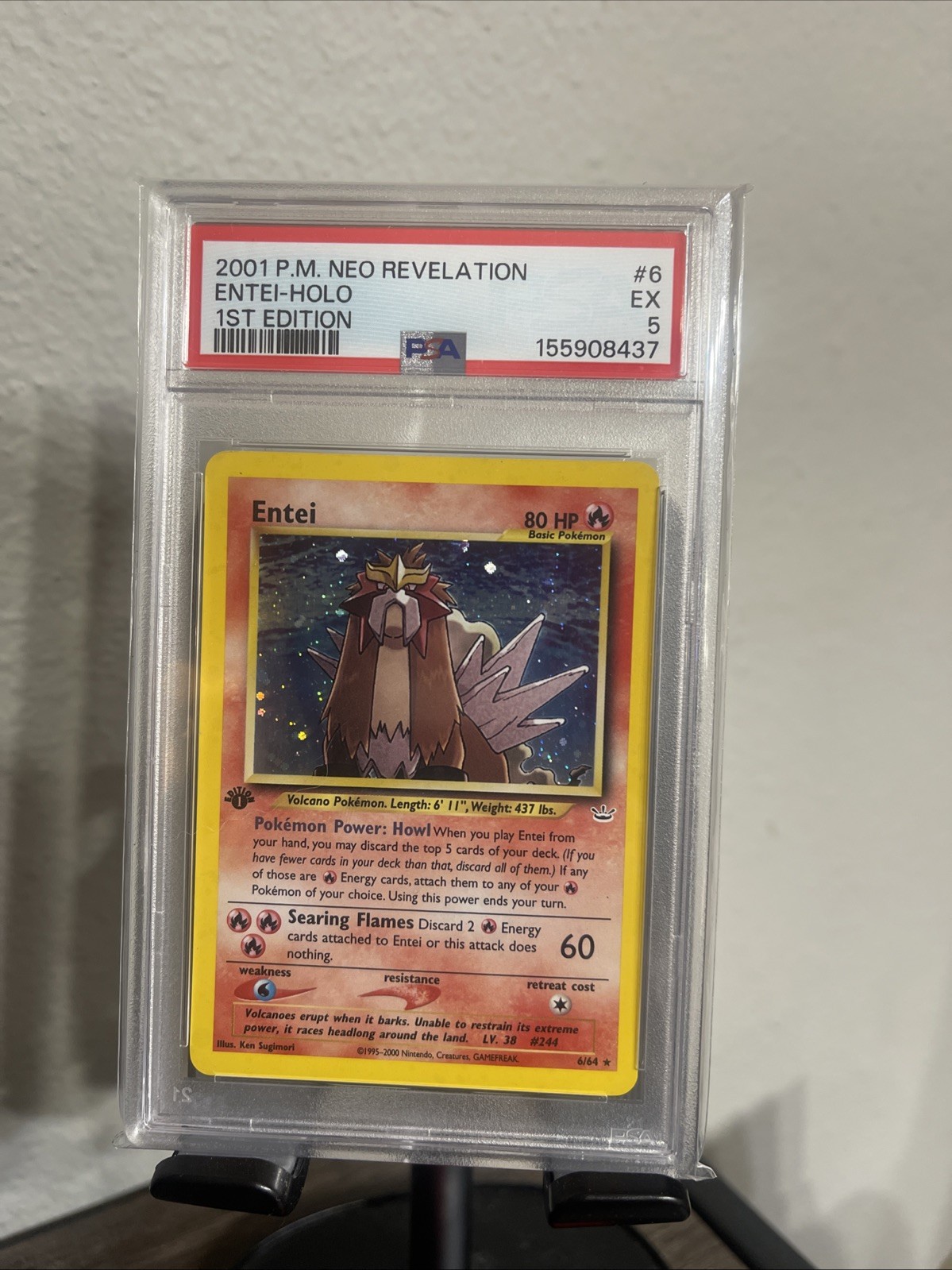 PSA 5 1st Edition Entei Holo Neo Revelation #6 Pokemon 2001 Rare