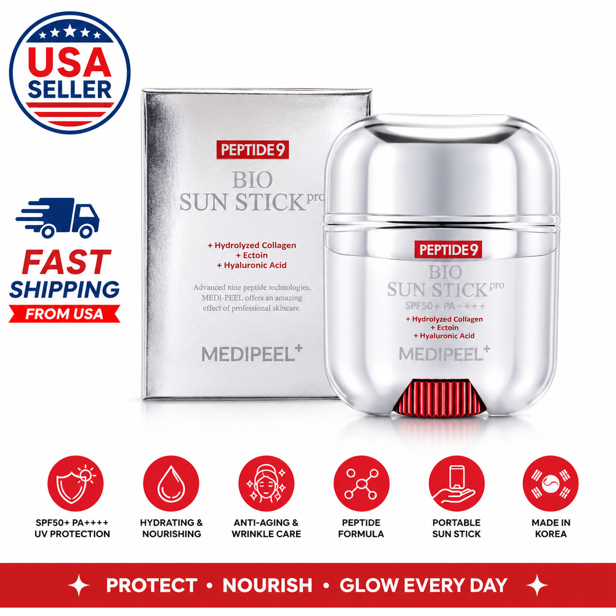 MEDI PEEL Peptide 9 Bio Sun Stick Pro SPF50+ PA++++ Anti Aging K-Beauty 19g