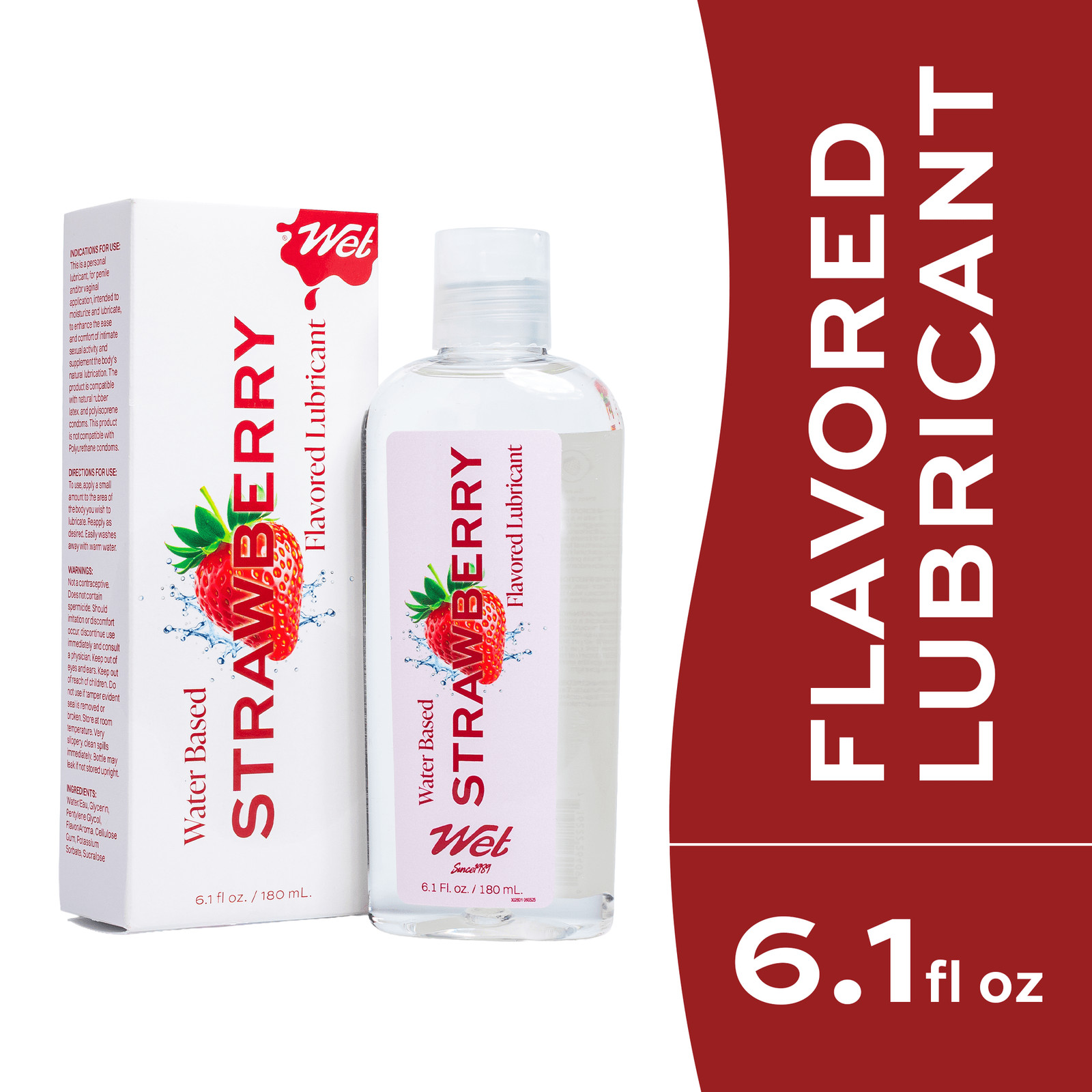 Wet Strawberry Flavored Water-Based Personal Lubricant, 6.1 fl oz Wet Strawberry Flavored Water-Based Personal Lubricant, 6.1 fl oz