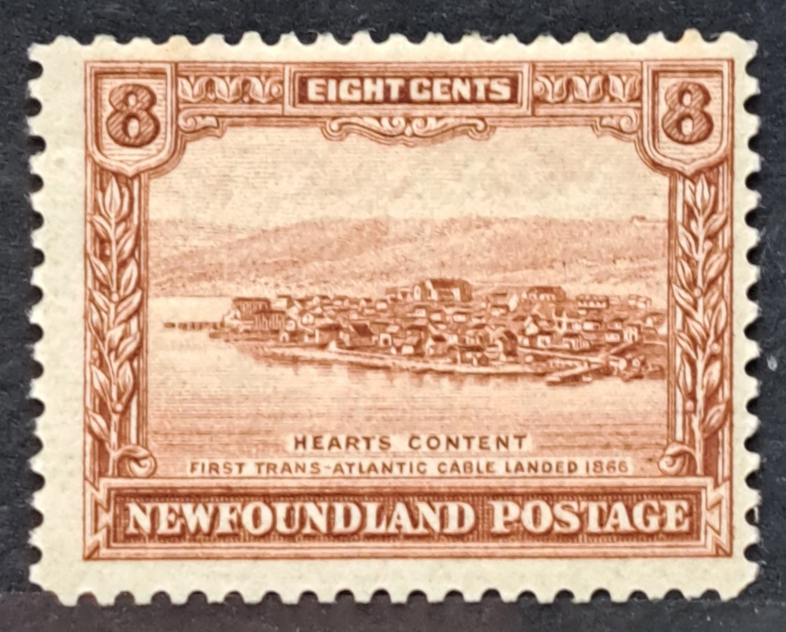 Newfoundland 1928-29 DeLaRue Set  8c  Red Brown  Perf 14  Mint   sg170