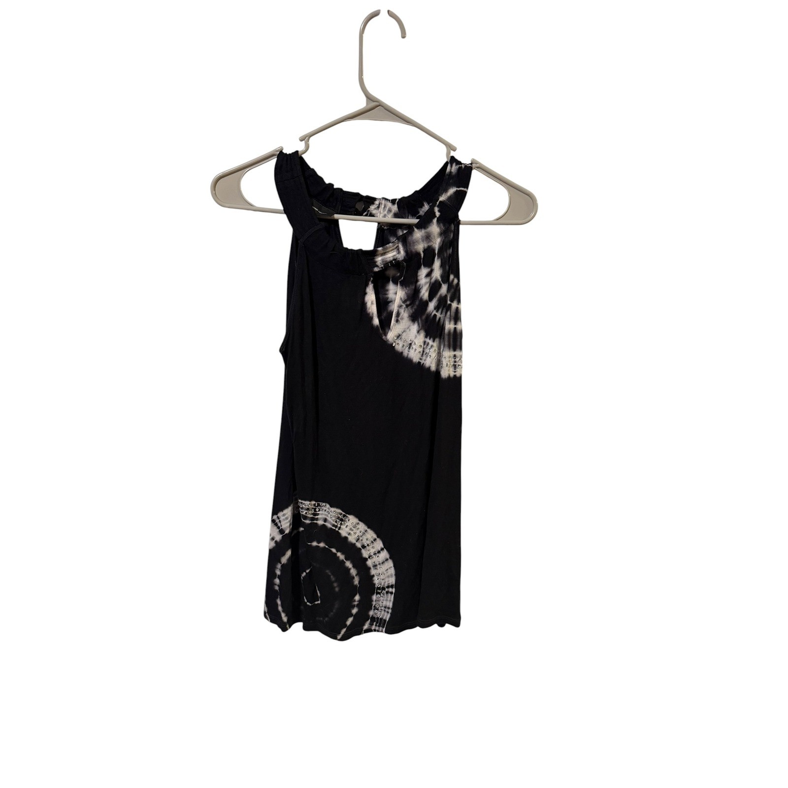 INC International Concepts Size Small Women Black White Tie Dye Top