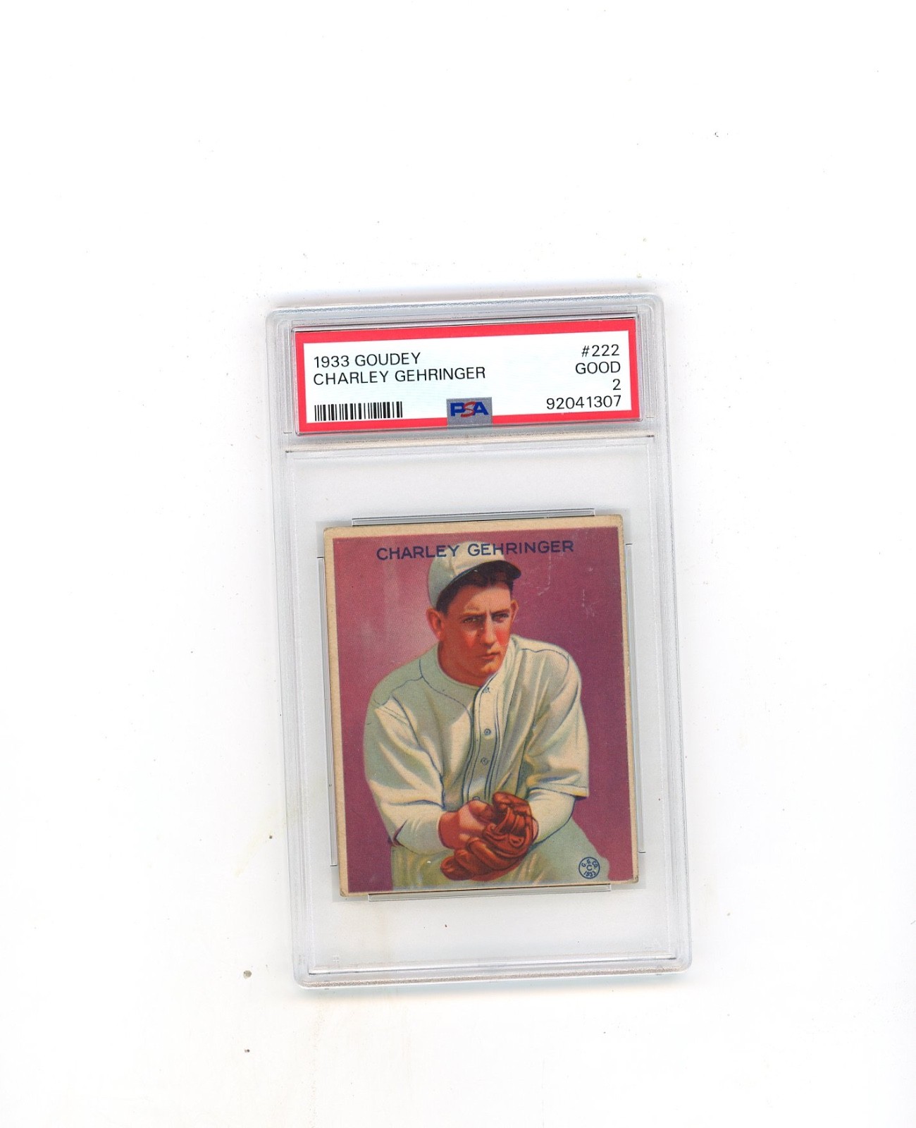 1933 Goudey PSA 2 #222 Charley Gehringer Crease Free PSA 2 1933 Goudey PSA 2 #222 Charley Gehringer Crease Free PSA 2
