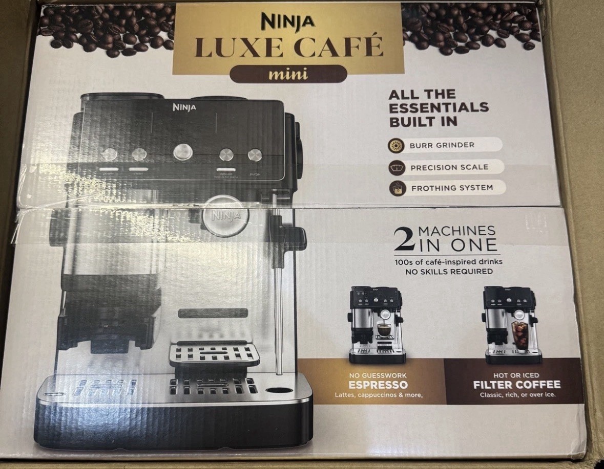 Ninja Luxe Café Mini, Espresso Machine & Drip Coffee, Stainless, ES301 New