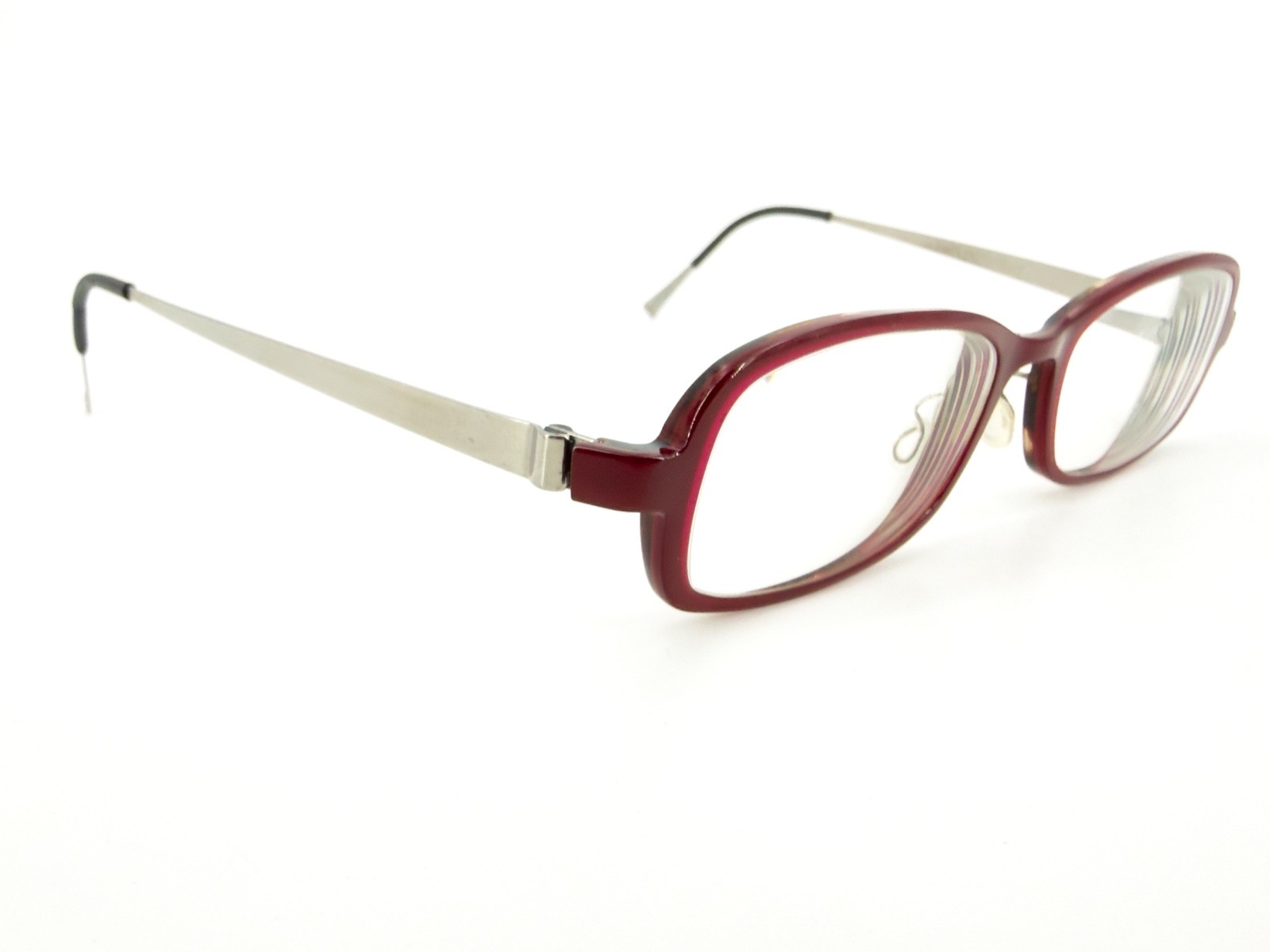 Lindberg Ace/Strip 1130 Eyeglasses FRAME AC66 Red 52[]17-135 Silver M551