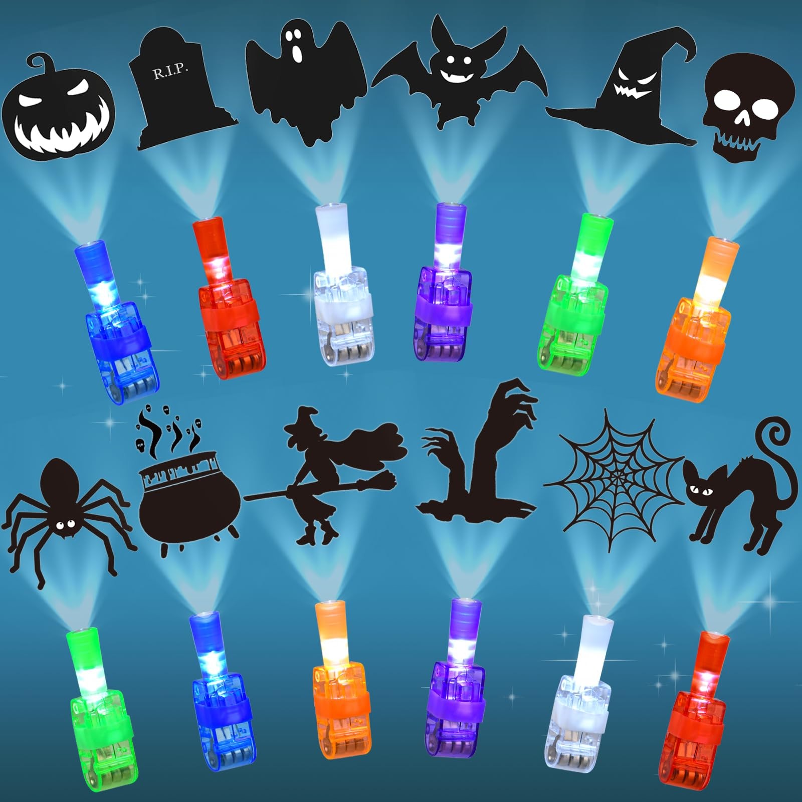 LAKULIO 36pcs Halloween LED Finger Lights, Party Favors for Kids...