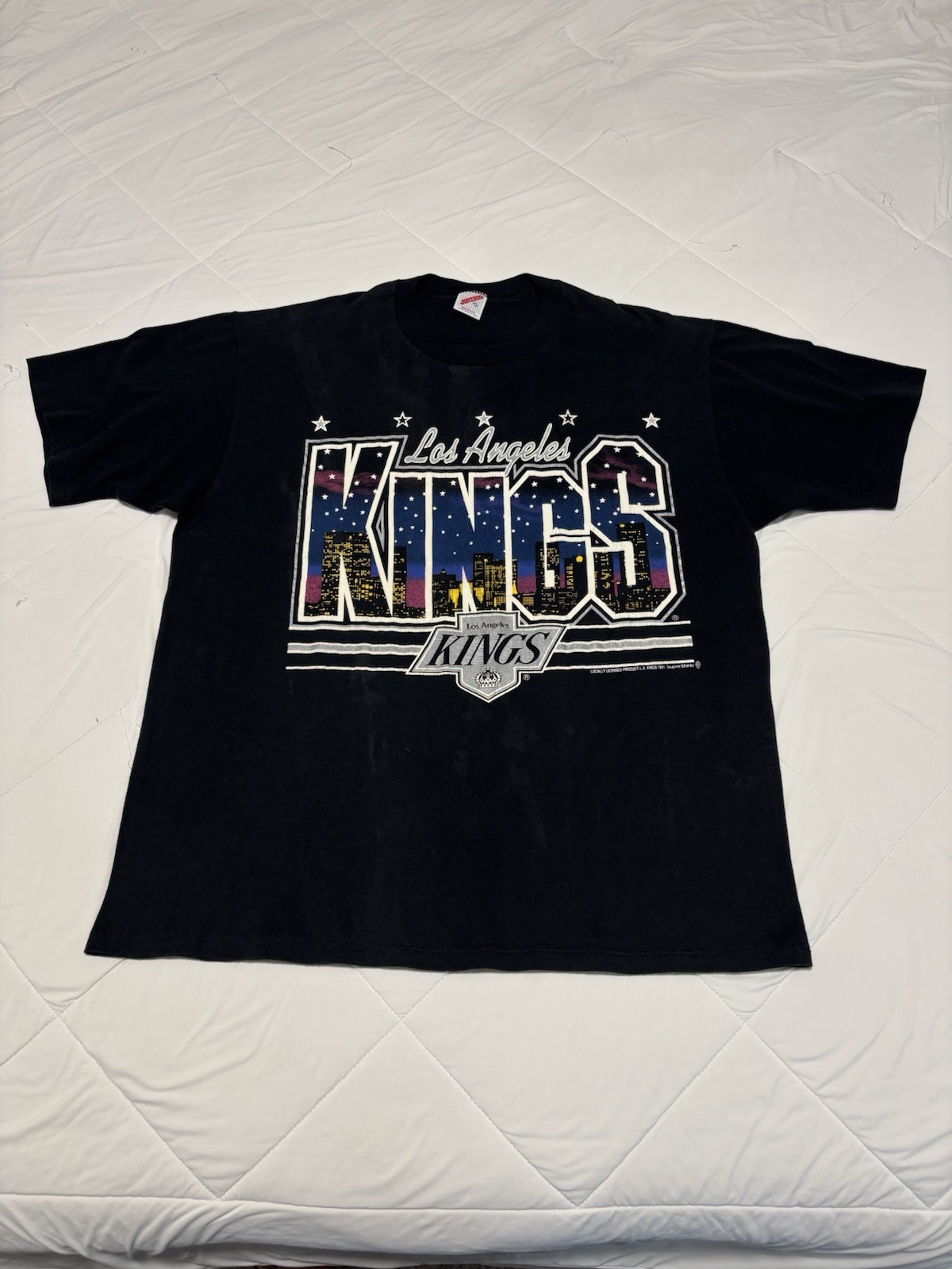 Vintage 1991 Los Angeles Kings City Skyline T-Shirt Size XL Stars NHL Hockey LA
