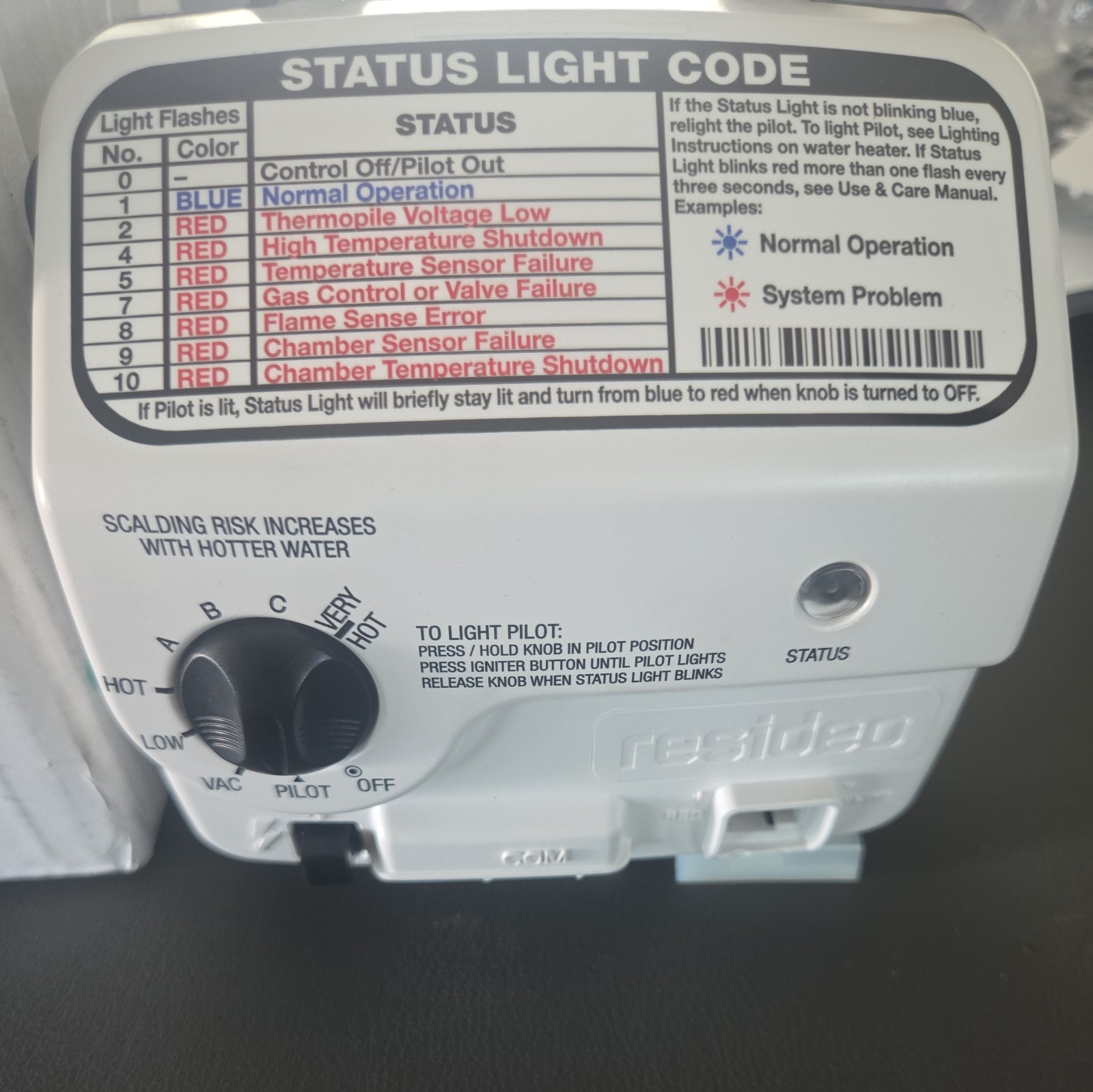 Rheem SP20867C Gas Control Thermostat NG Valve for Rheem/Ruud Water Heaters