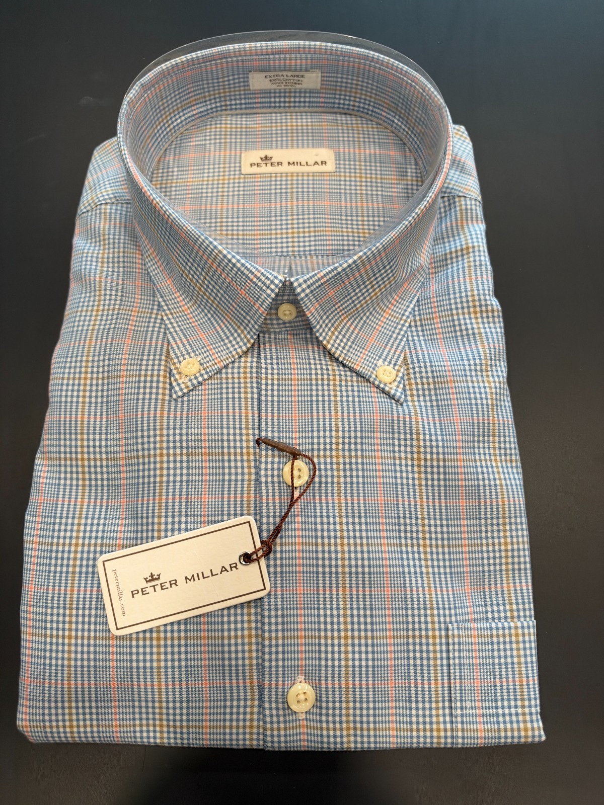 Peter Millar Shirt Mens XL NWT Blue Plaid Tattersall Button Down Sport MS17W27CB Peter Millar Shirt Mens XL NWT Blue Plaid Tattersall Button Down Sport MS17W27CB