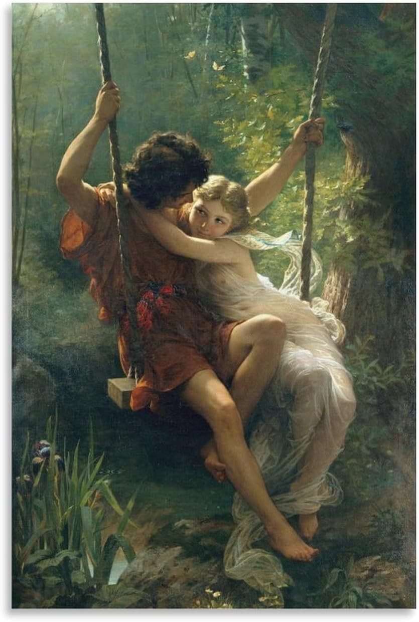 Pierre Auguste Cot Canvas Wall Art - Springtime - Romantic Oil Painting Poster