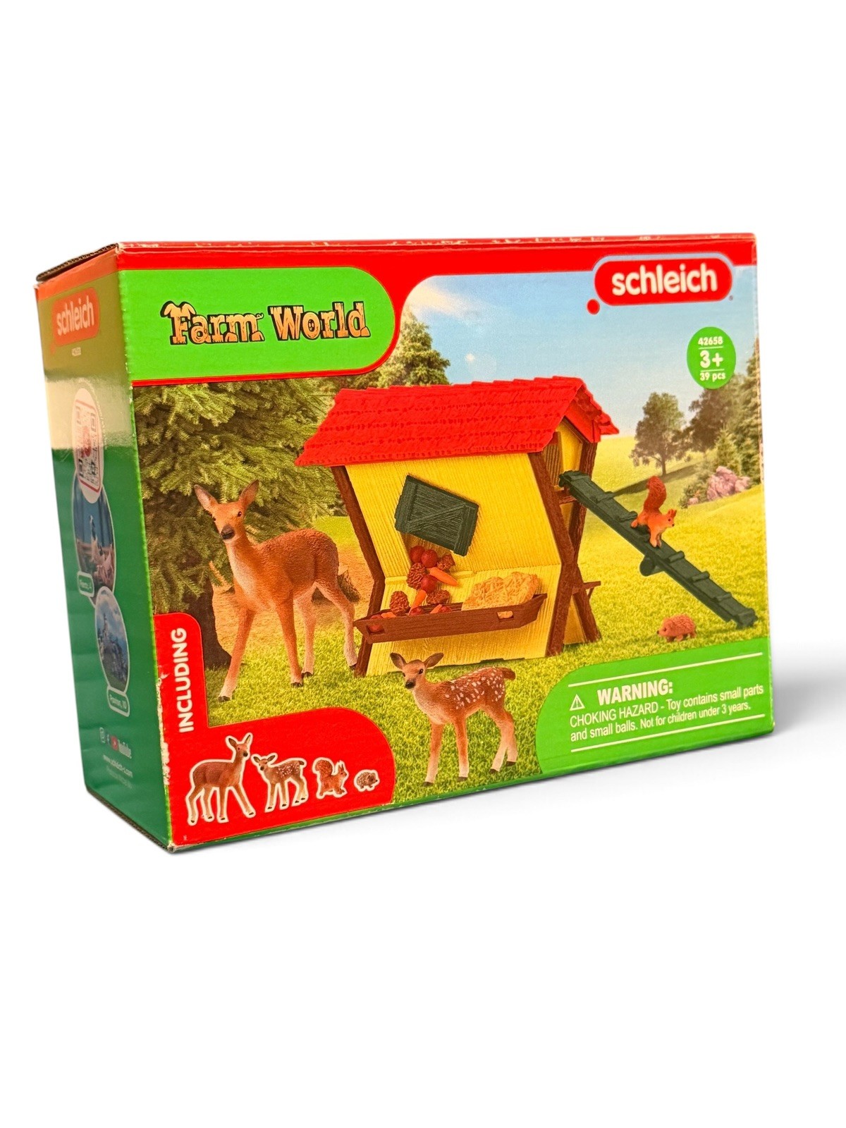 Schleich Farm World 42658 Feeding Forest Animals Complete 39 Pc Set w/ Box