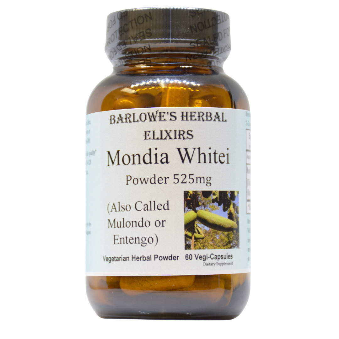 Mondia Whitei Powder | 525 mg Per Capsule | 60 Vegi-Caps | Glass Bottle