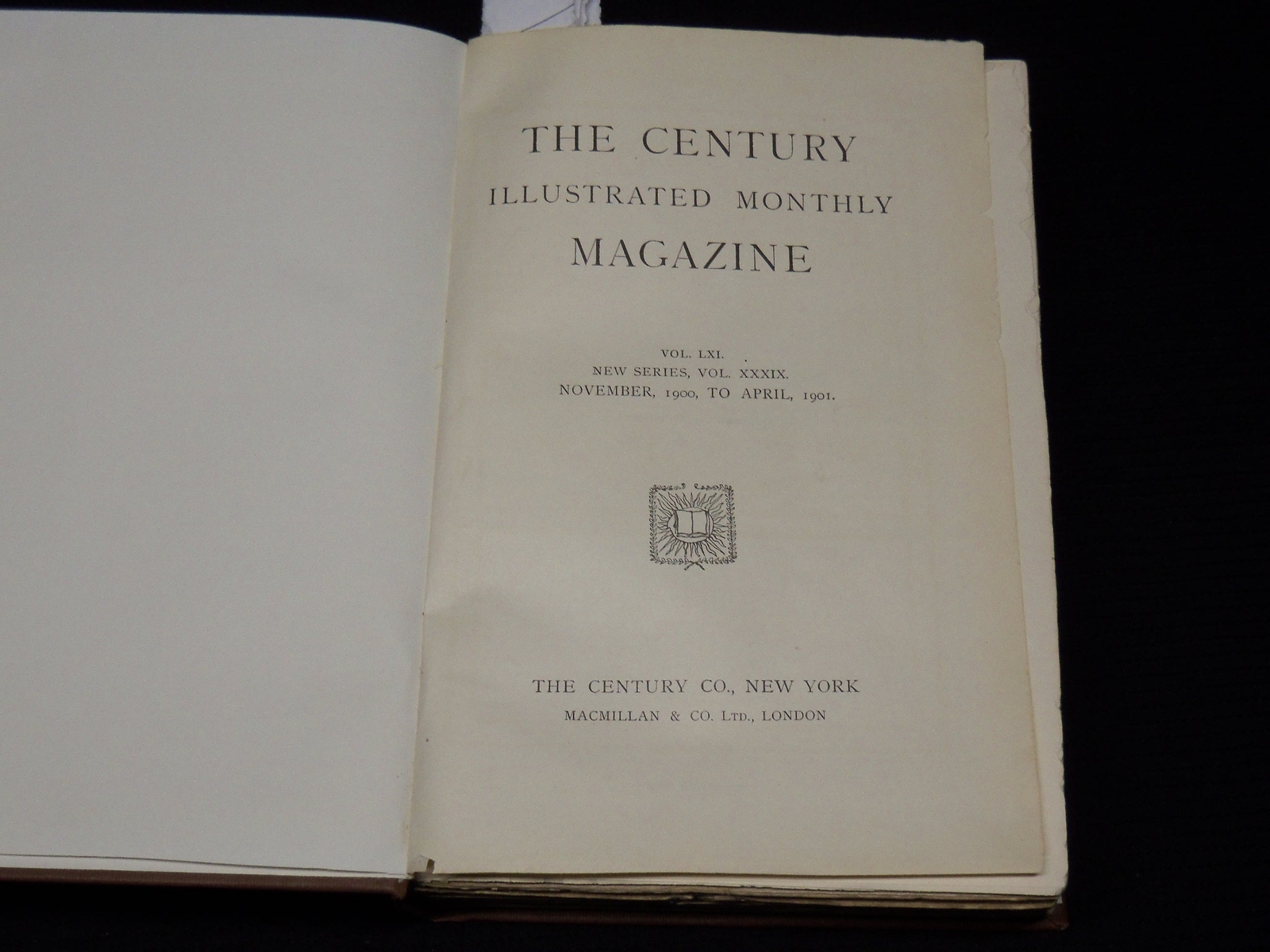 1900 NOVEMBER-1901 APRIL THE CENTURY MAGAZINE BOUND VOLUME - PARRISH - KD 2759R