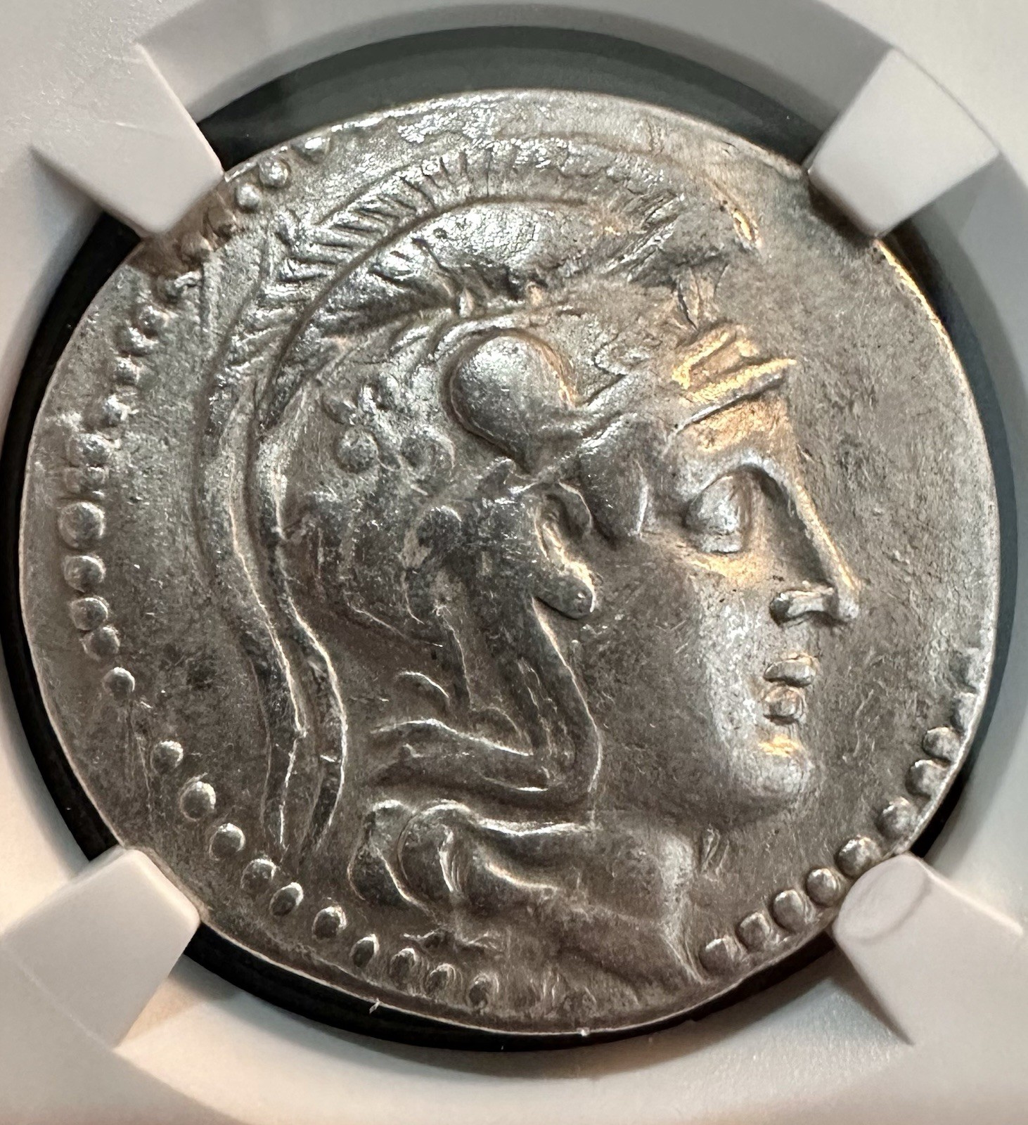 Athens New Style Owl Tetradrachm NGC Ch F 4/5 4/5 Greek Silver Amphora Coin