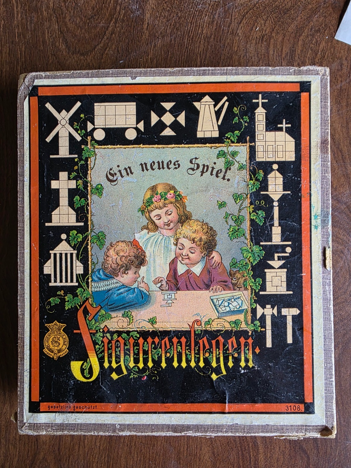 Very Rare Antique Figurenlegen Game #3108
