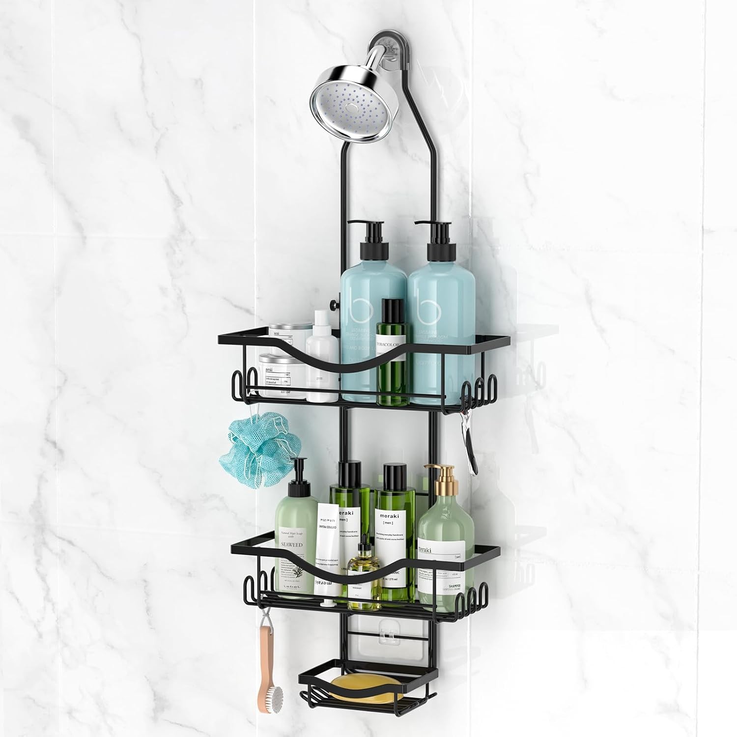 Shower Caddy Hanging Adjustable Rustproof Organizer Extended Length Caddies Over Shower Caddy Hanging Adjustable Rustproof Organizer Extended Length Caddies Over