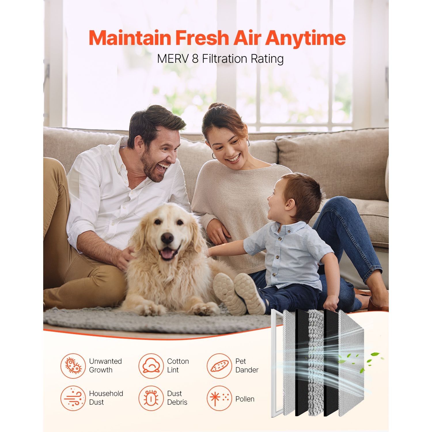 Electrostatic Air Filter, 20x25x1 inch Washable & Reusable Aluminum AC/HVAC Furn
