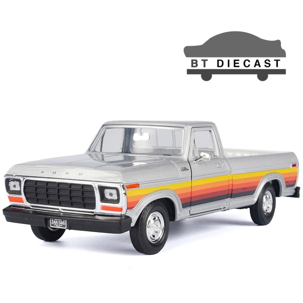 MOTORMAX MMAXX DESIGN 1979 FORD F-150 CUSTOM PICKUP TRUCK 1/24 SILVER 79346