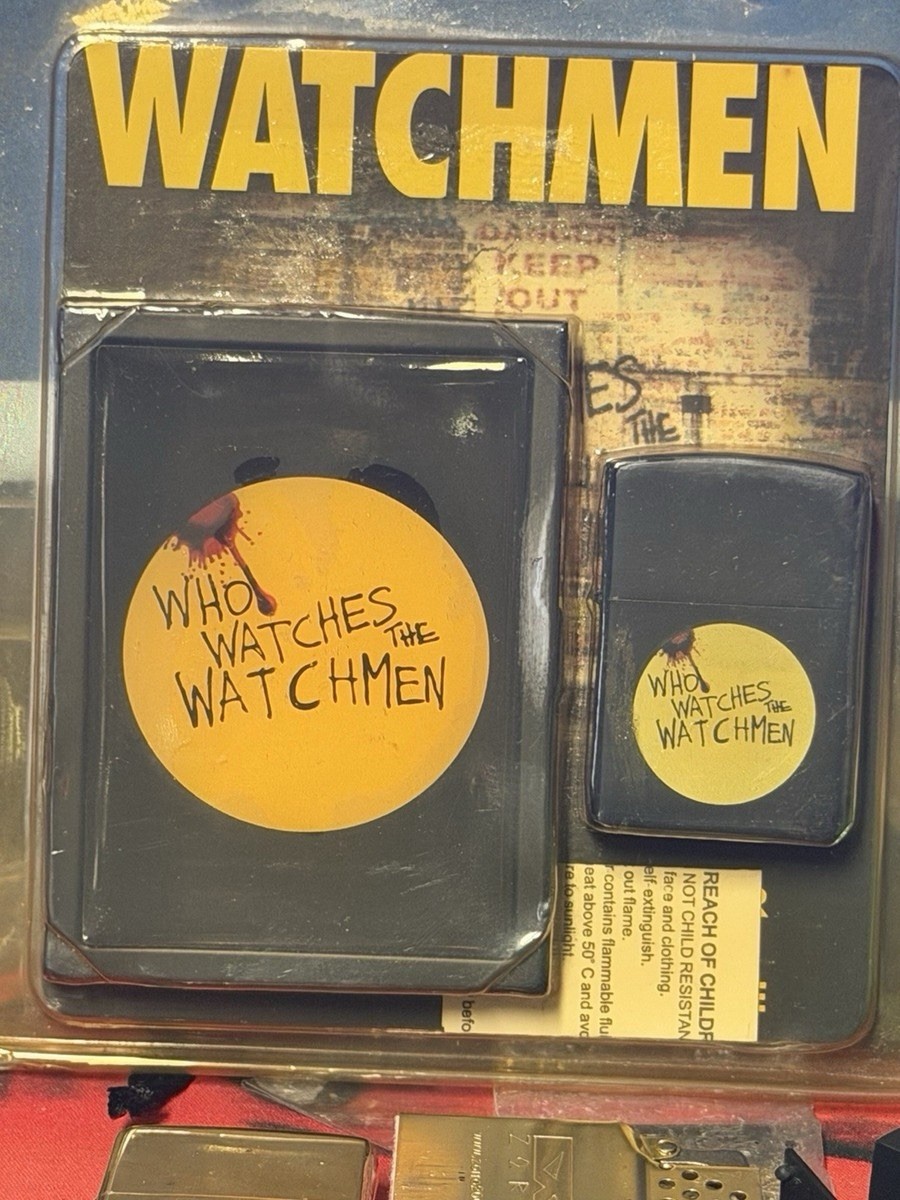 2009 NECA Watchmen Who Watches The Watchmen Lighter & ID Case Set New Sealed