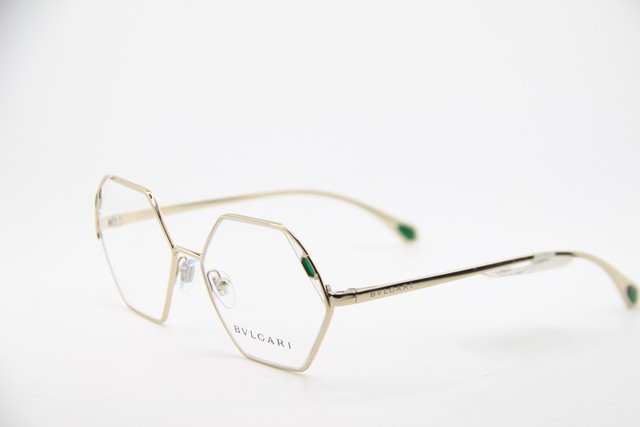 NEW BVLGARI BV 2238 278 GOLD GREEN CRYSTALS GUNMETAL AUTHENTIC EYEGLASSES 53-16