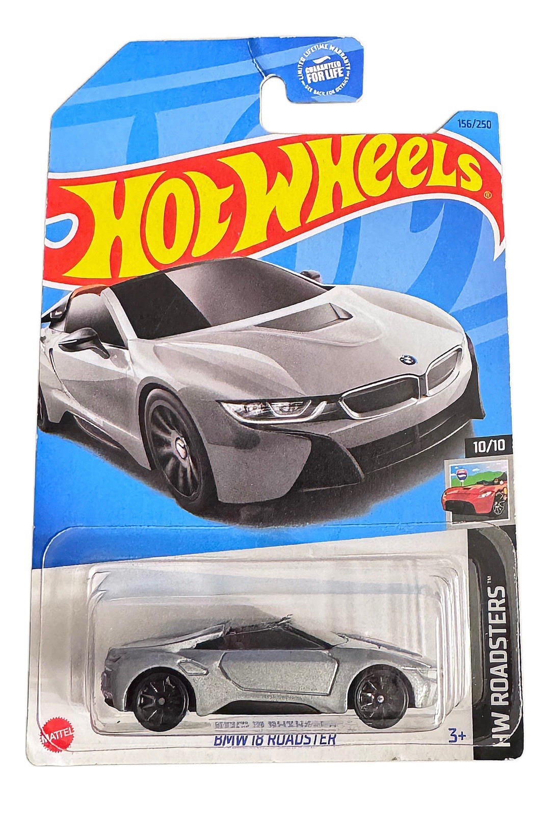 Hot Wheels BMW i8 Roadster Silver HW Roadsters 156/250 10/10 Sealed