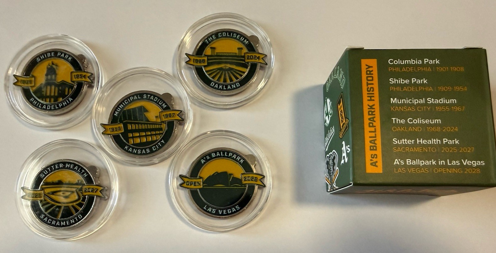 Sacramento A’s 125th Anniversary Commemorative Coin Set SGA 8/12/26 Sacramento A’s 125th Anniversary Commemorative Coin Set SGA 8/12/26