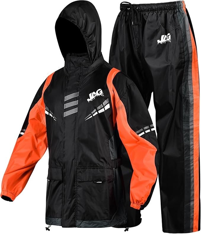 J.A.G. Motorcycle Rain Suit for Men & Women - Waterproof Rain Jacket & Pants